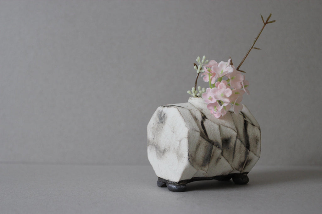 Shigaraki Ware Mini Vase: Japanese Ceramic Bud Vase, Wabi Sabi Decor