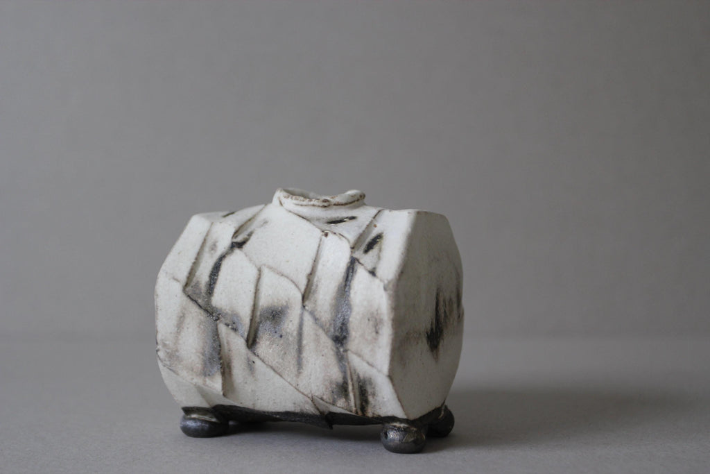 Shigaraki Ware Mini Vase: Japanese Ceramic Bud Vase, Wabi Sabi Decor