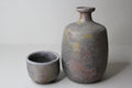 Bizen Ware Sake Set: Authentic Japanese Kankiri-yaki Pottery
