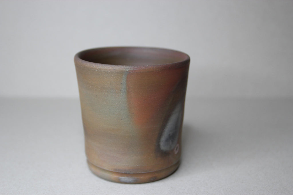 Bizen Ware Pottery Cup: Handmade Japanese Tea/Sake Cup in Wooden Box