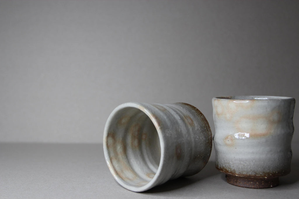 Handmade Hagi Ware Teacup Set: Japanese Ceramic Tea Cups, Wooden Gift Box