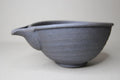 Handmade Japanese Katakuchi Bowl: Dark Clay Sake Pouring Bowl