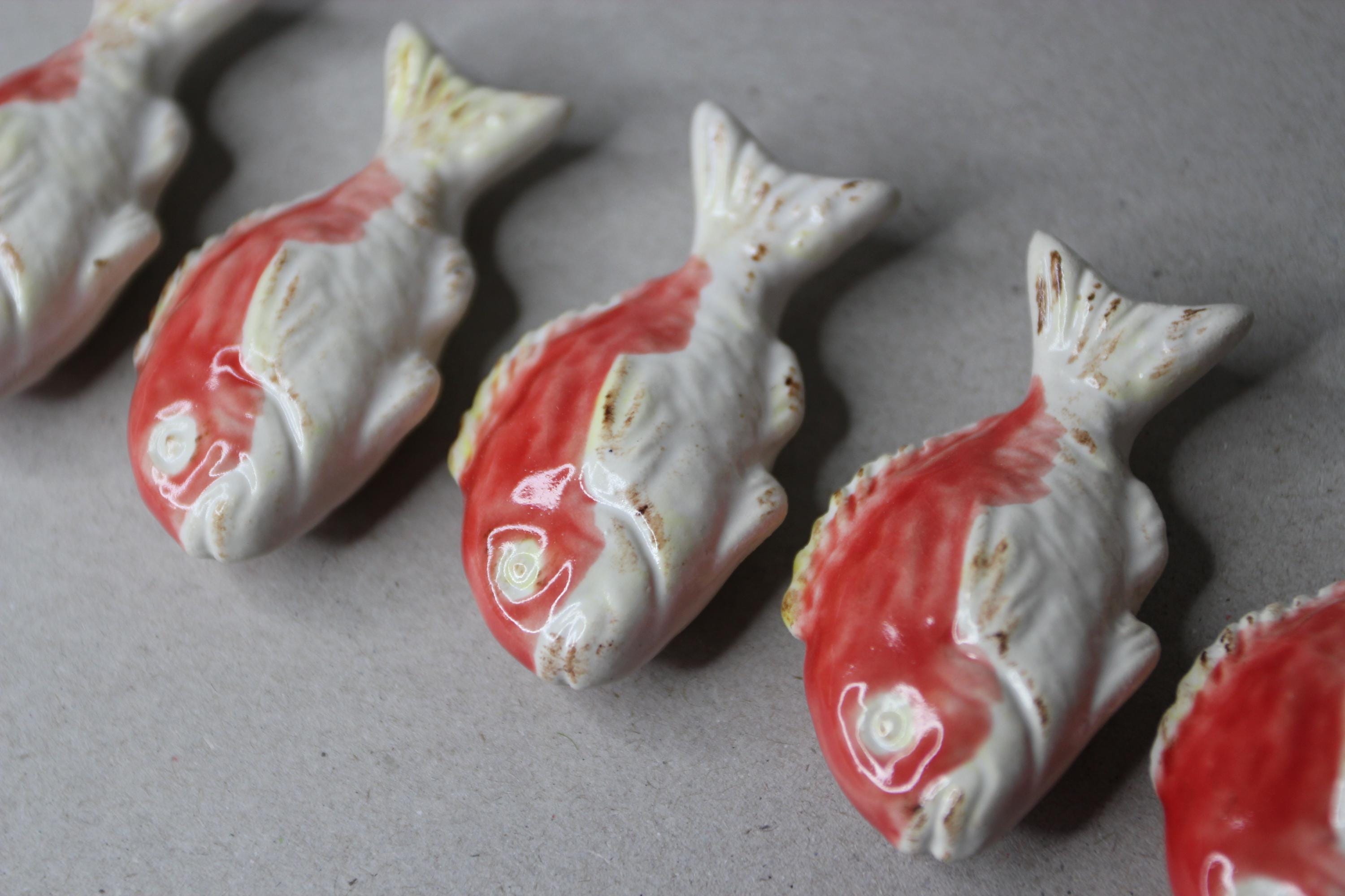 Handmade Red Snapper Chopstick Rest: Japanese Ceramic Fish