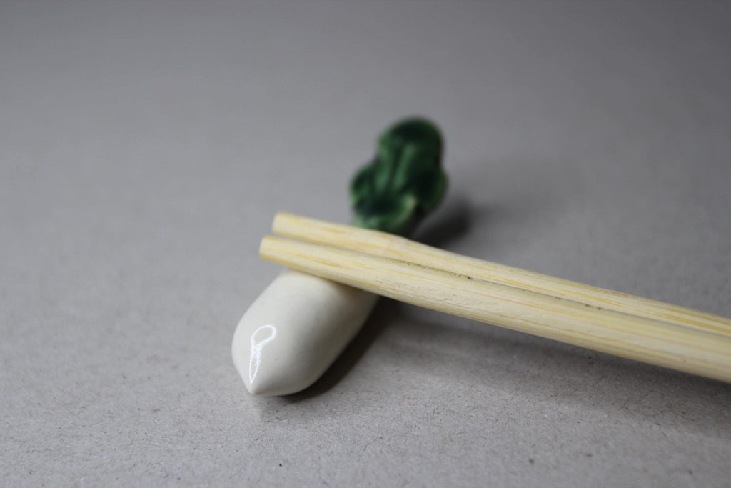 Japanese Daikon Radish Chopstick Rest: Handmade Ceramic Holder