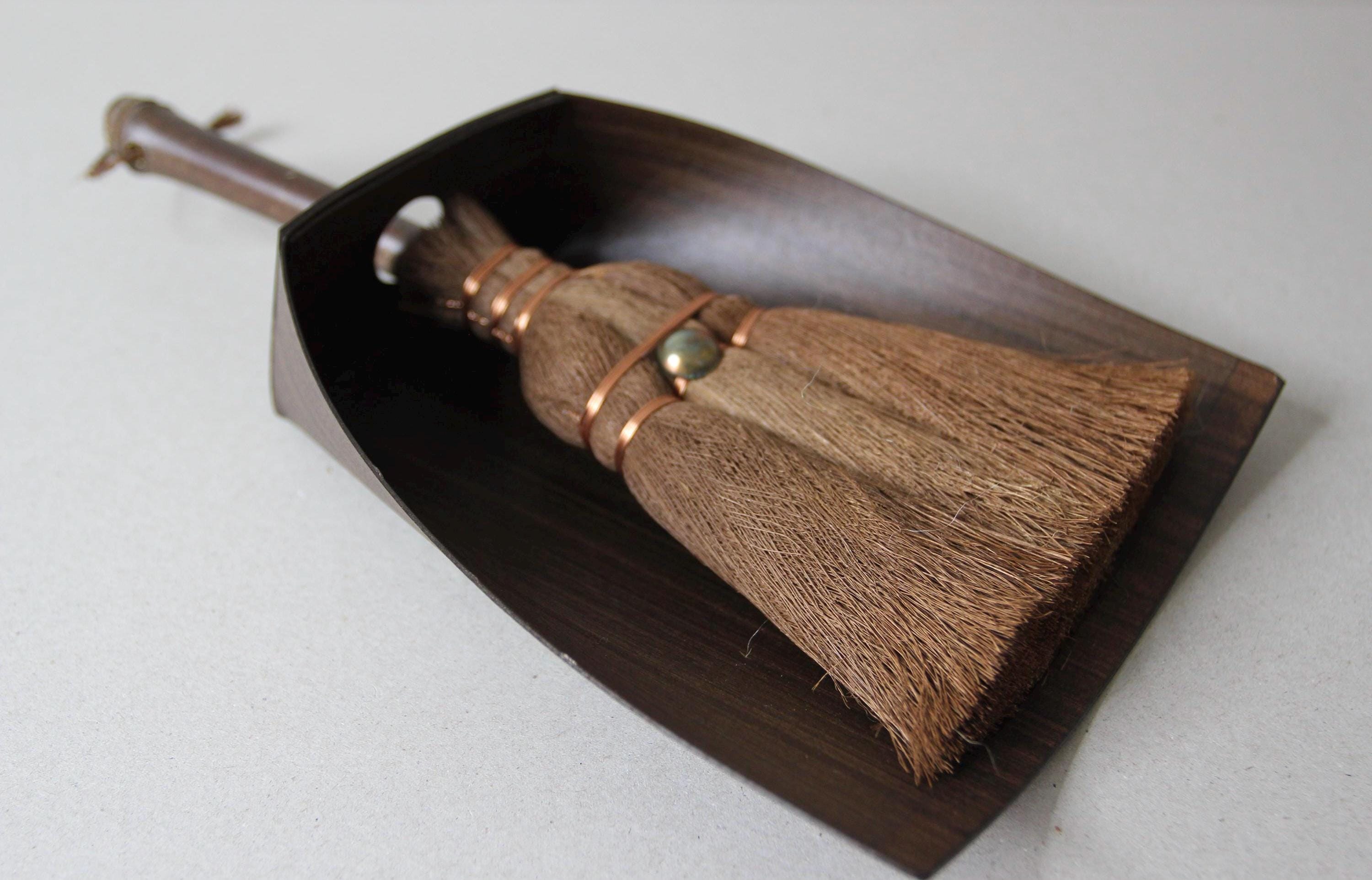 Japanese Palm Broom Set: Handmade Cleaning Tools with Dustpan & Cloth