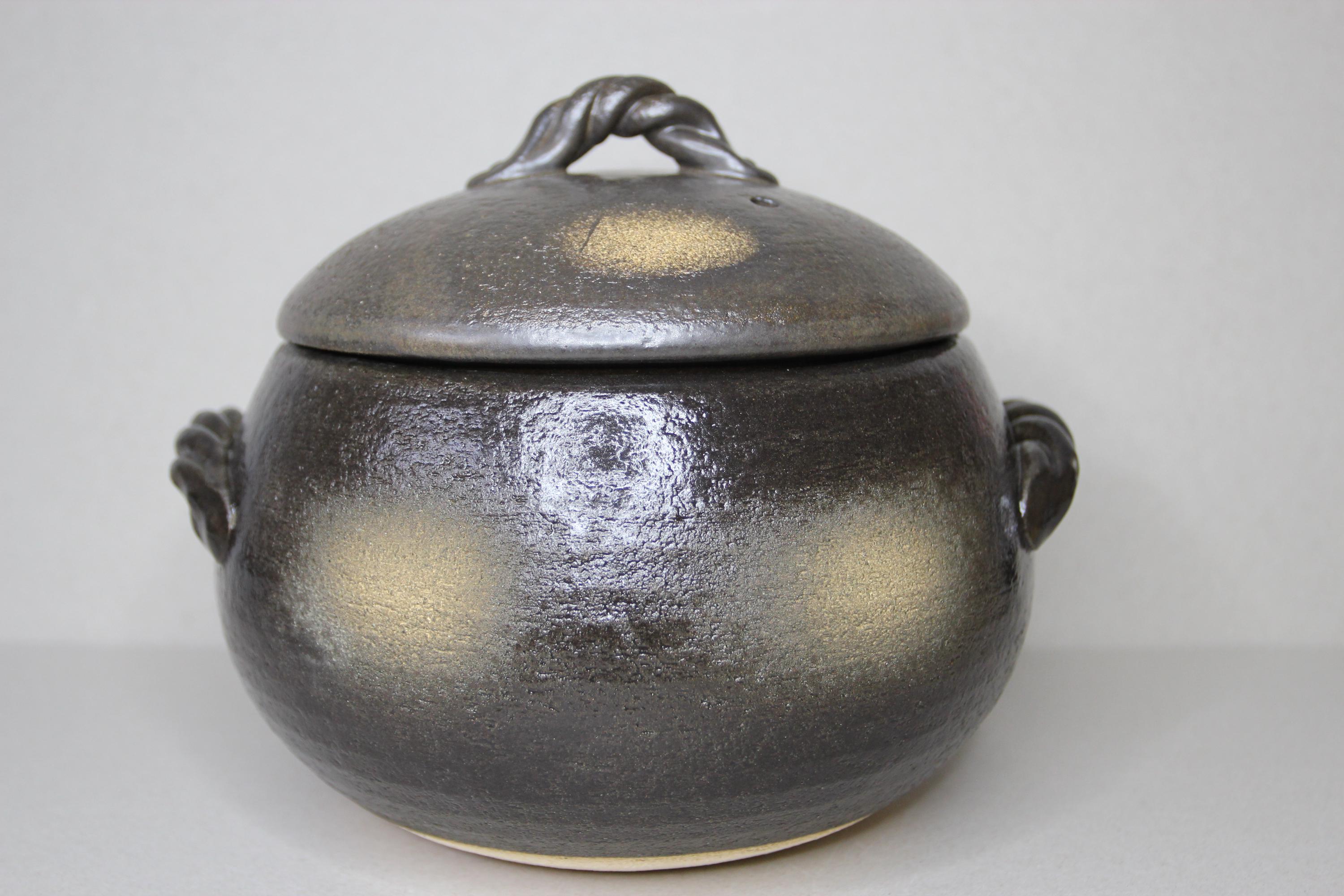 Handmade Bankoyaki Donabe Rice Cooker: Japanese Clay Pot, 5-Cup