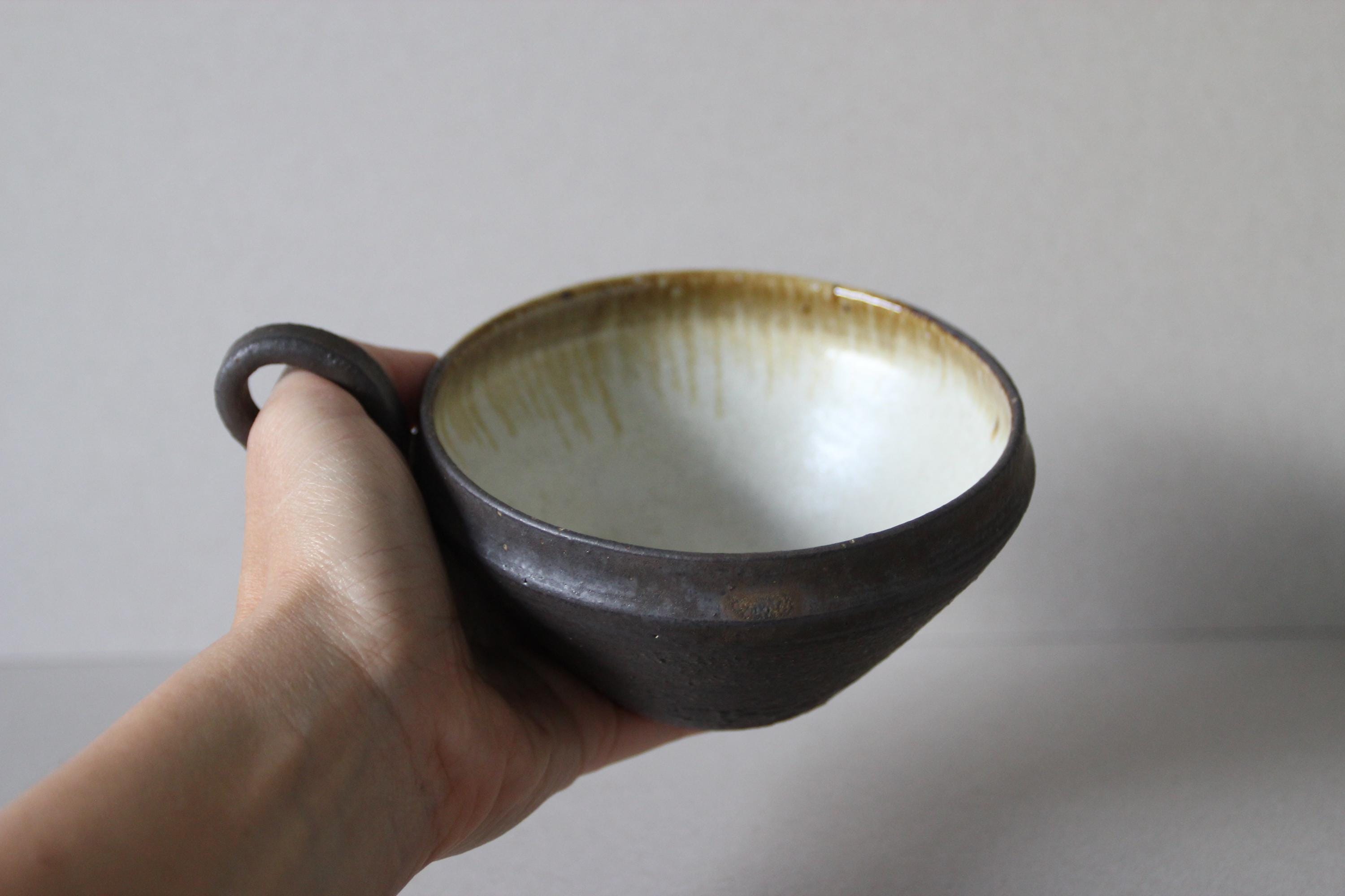 Japanese Rustic Ceramic Mug: Handcrafted Tea, Soup & Coffee Mug (350 ml)
