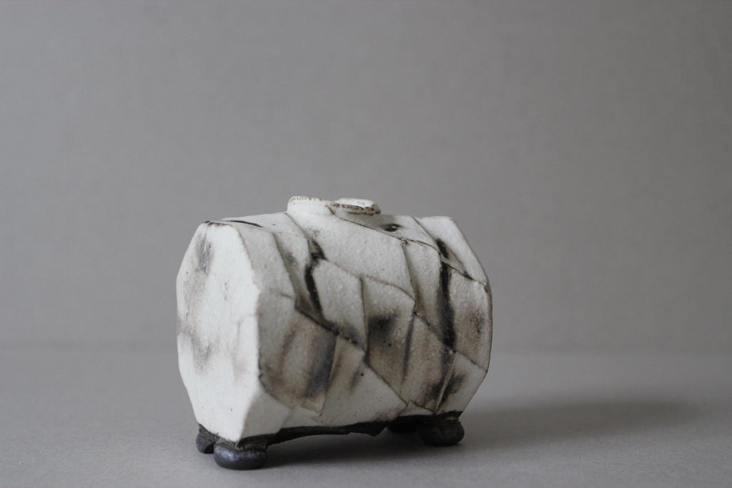 Shigaraki Ware Mini Vase: Japanese Ceramic Bud Vase, Wabi Sabi Decor
