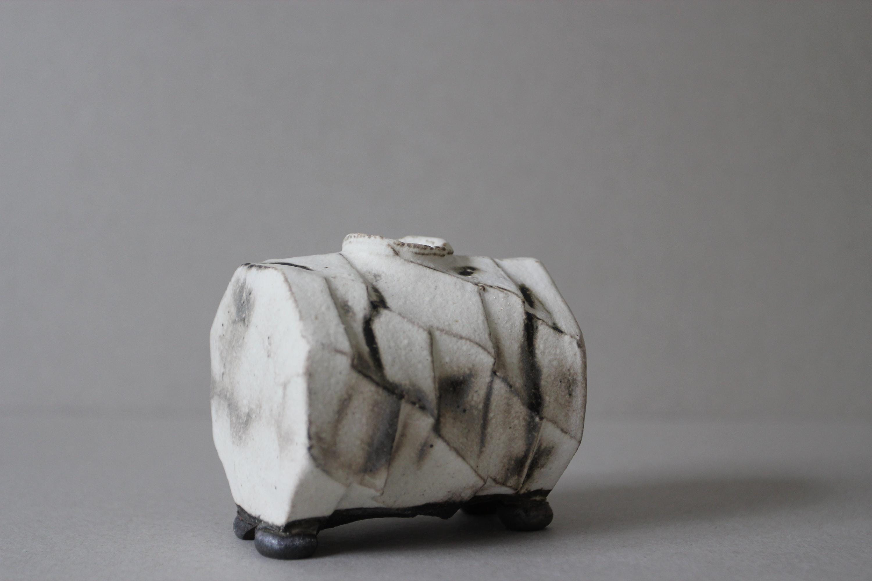 Shigaraki Ware Mini Vase: Japanese Ceramic Bud Vase, Wabi Sabi Decor