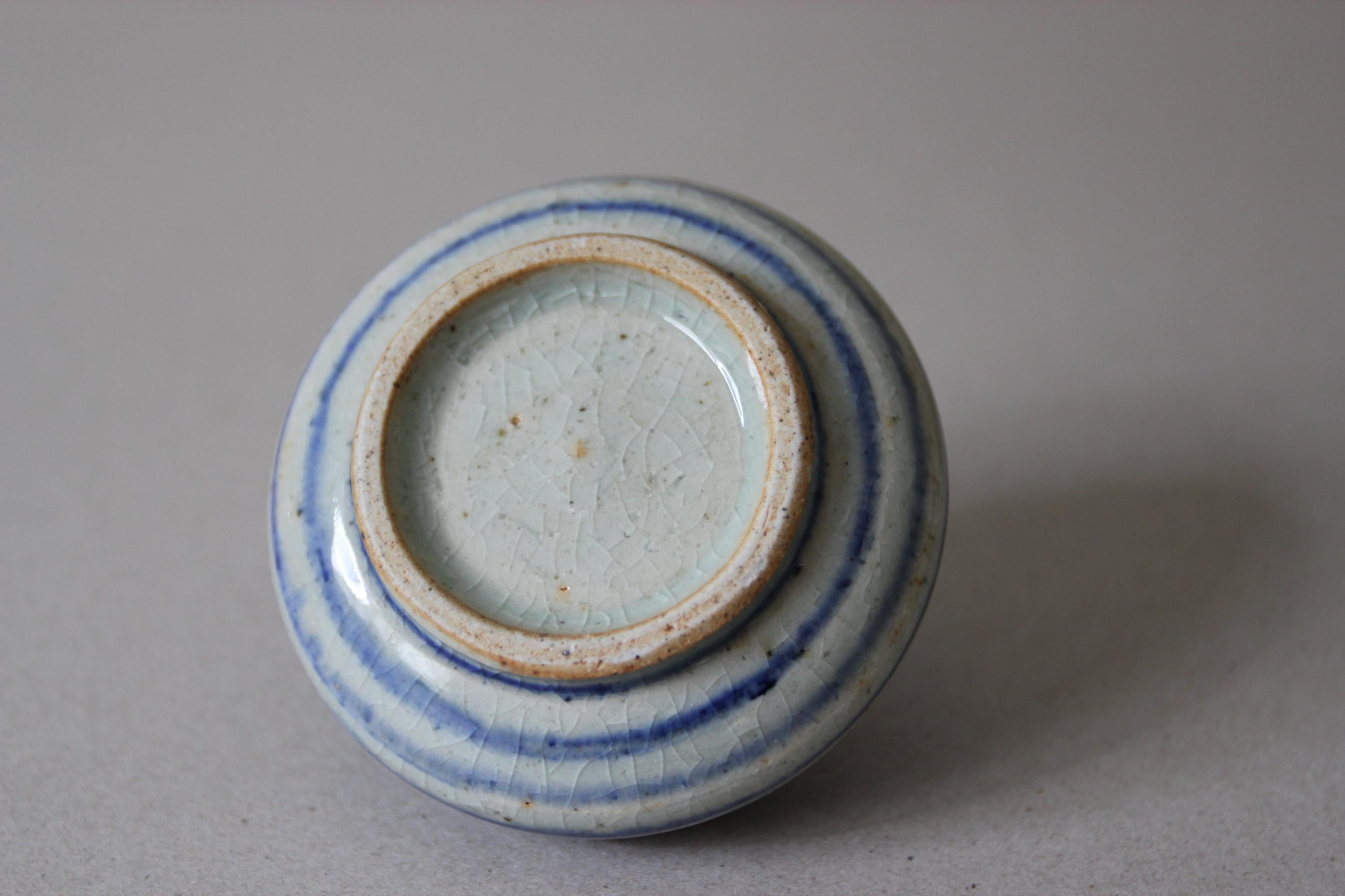 Antique Shigaraki Ware Mini Vase  Blue Japanese Ceramic Bud Vase  Handcrafted Ikebana Pottery  Artisan Gift  Made in Japan