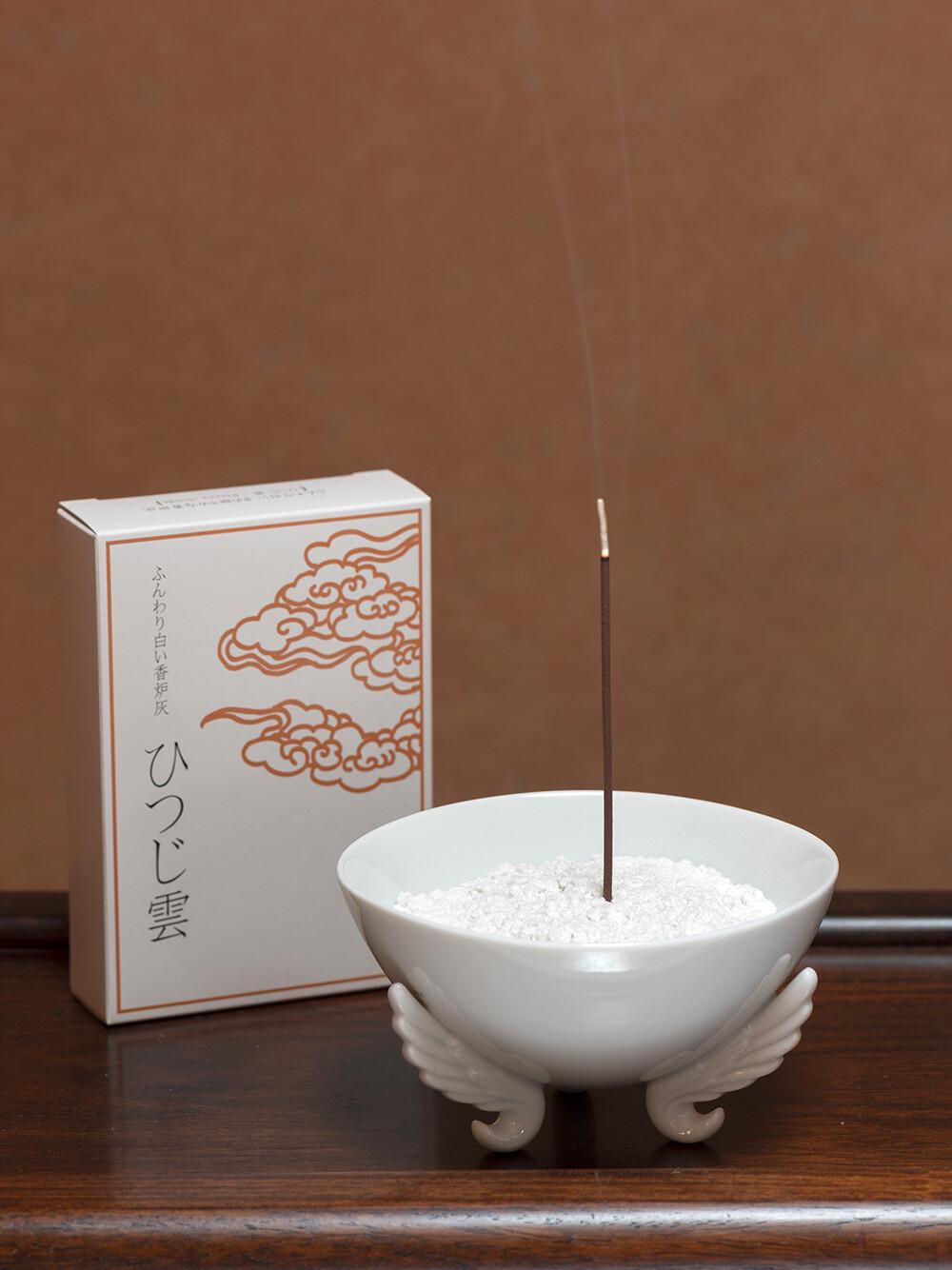 Japanese Incense Censer Ash - Cloud White- Made in Japan