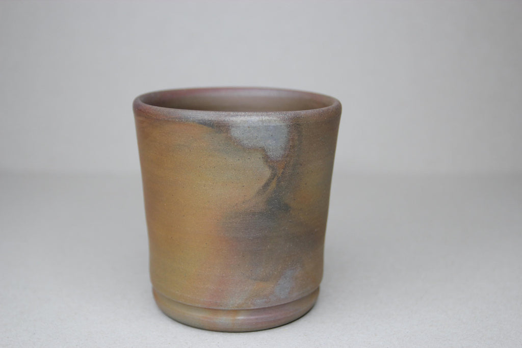 Bizen Ware Pottery Cup: Handmade Japanese Tea/Sake Cup in Wooden Box