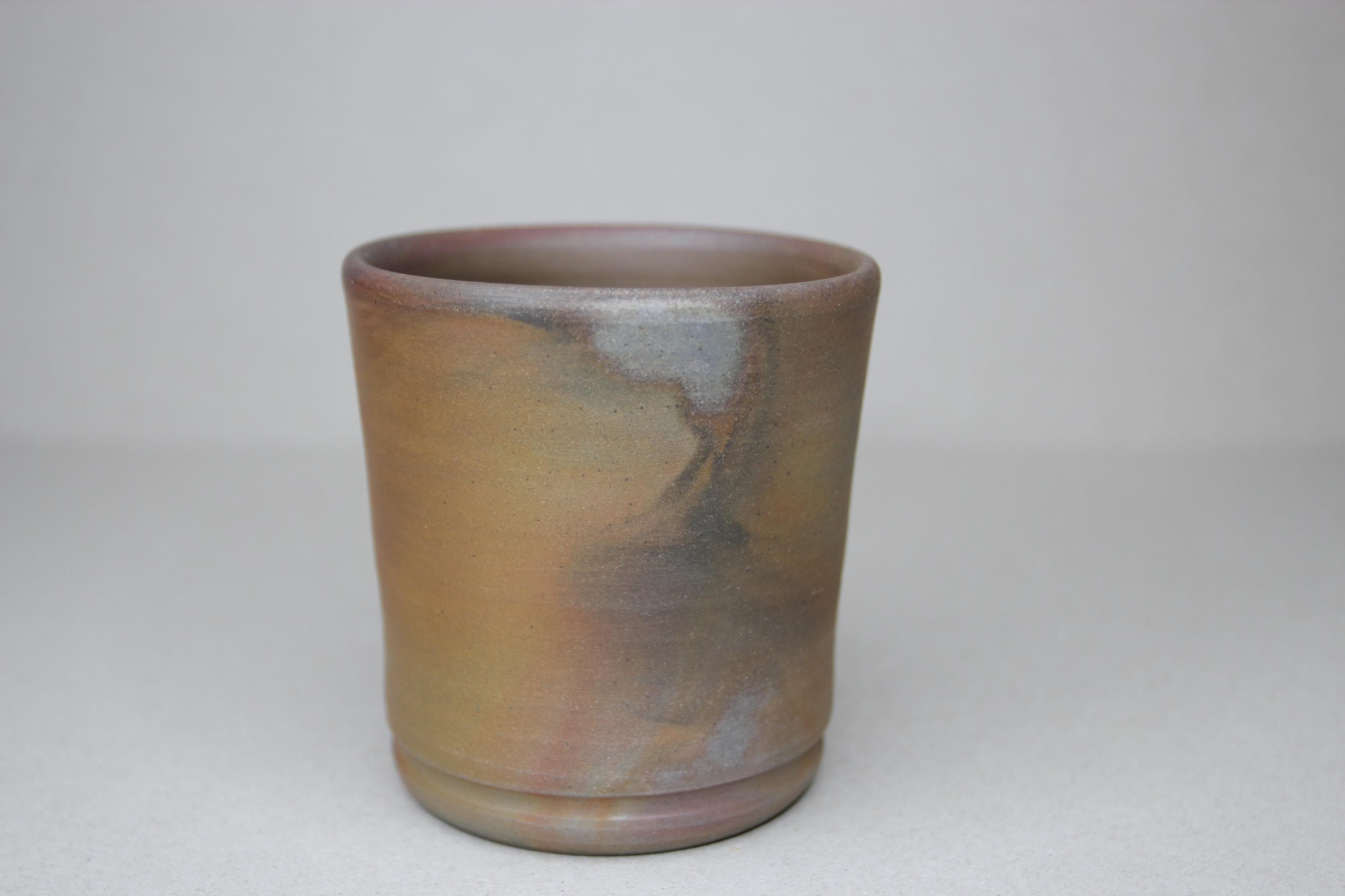 Bizen Ware Pottery Cup: Handmade Japanese Tea/Sake Cup in Wooden Box