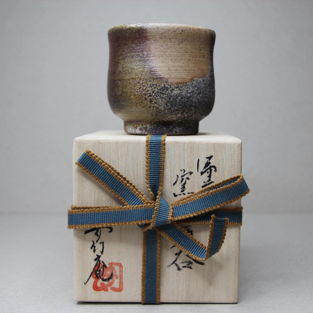 Handcrafted Bizen Ware Teacup: Japanese Pottery with Gift Box