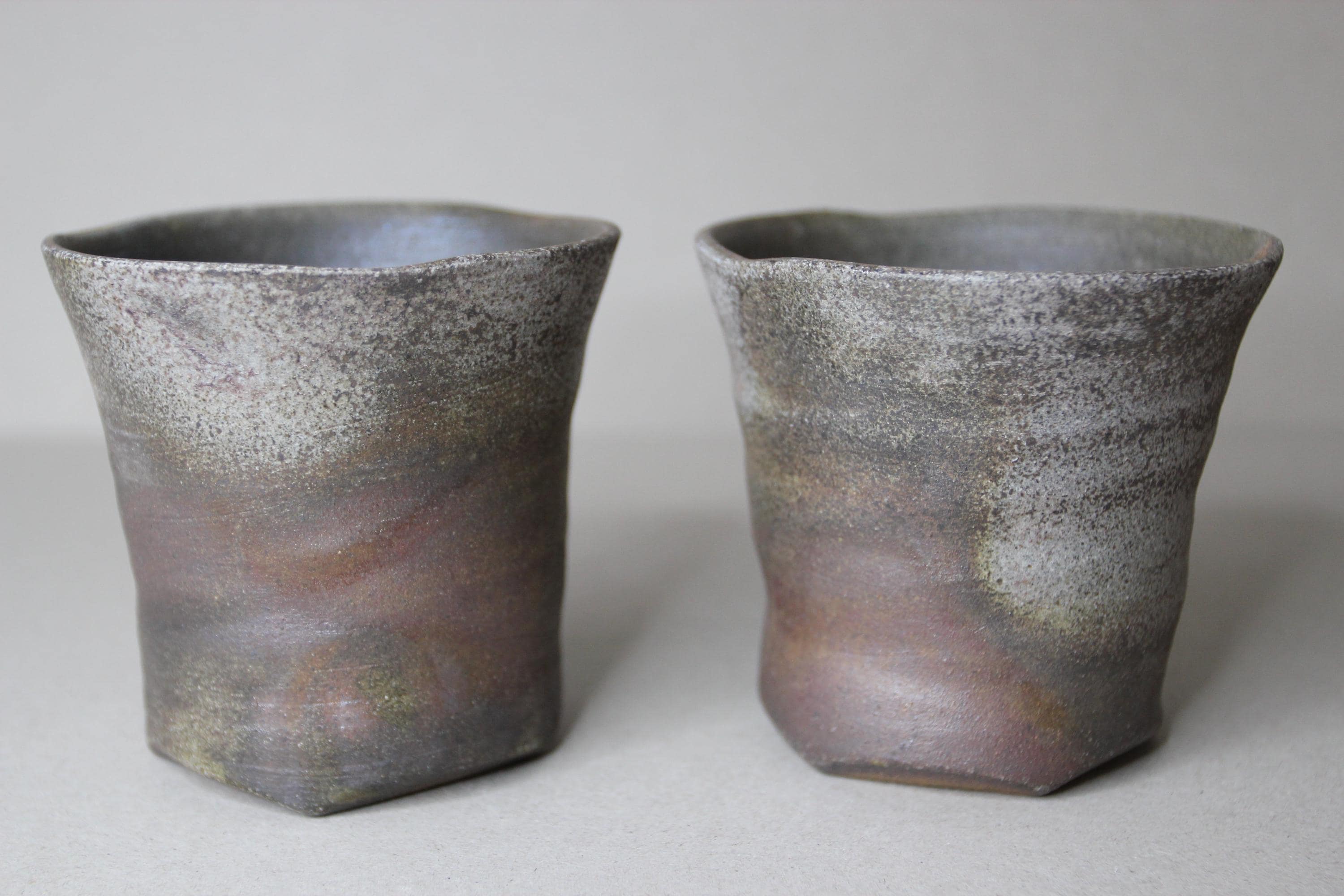 Handmade Bizen Ware Tea Cup Set: Japanese Wabi Sabi Drinkware