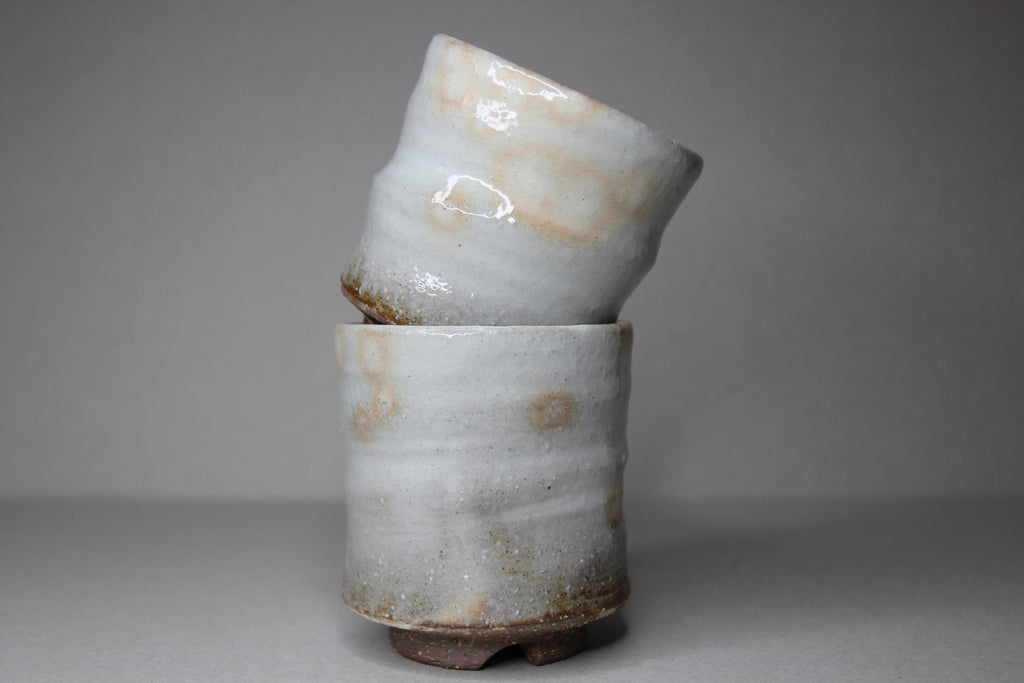 Handmade Hagi Ware Teacup Set: Japanese Ceramic Tea Cups, Wooden Gift Box
