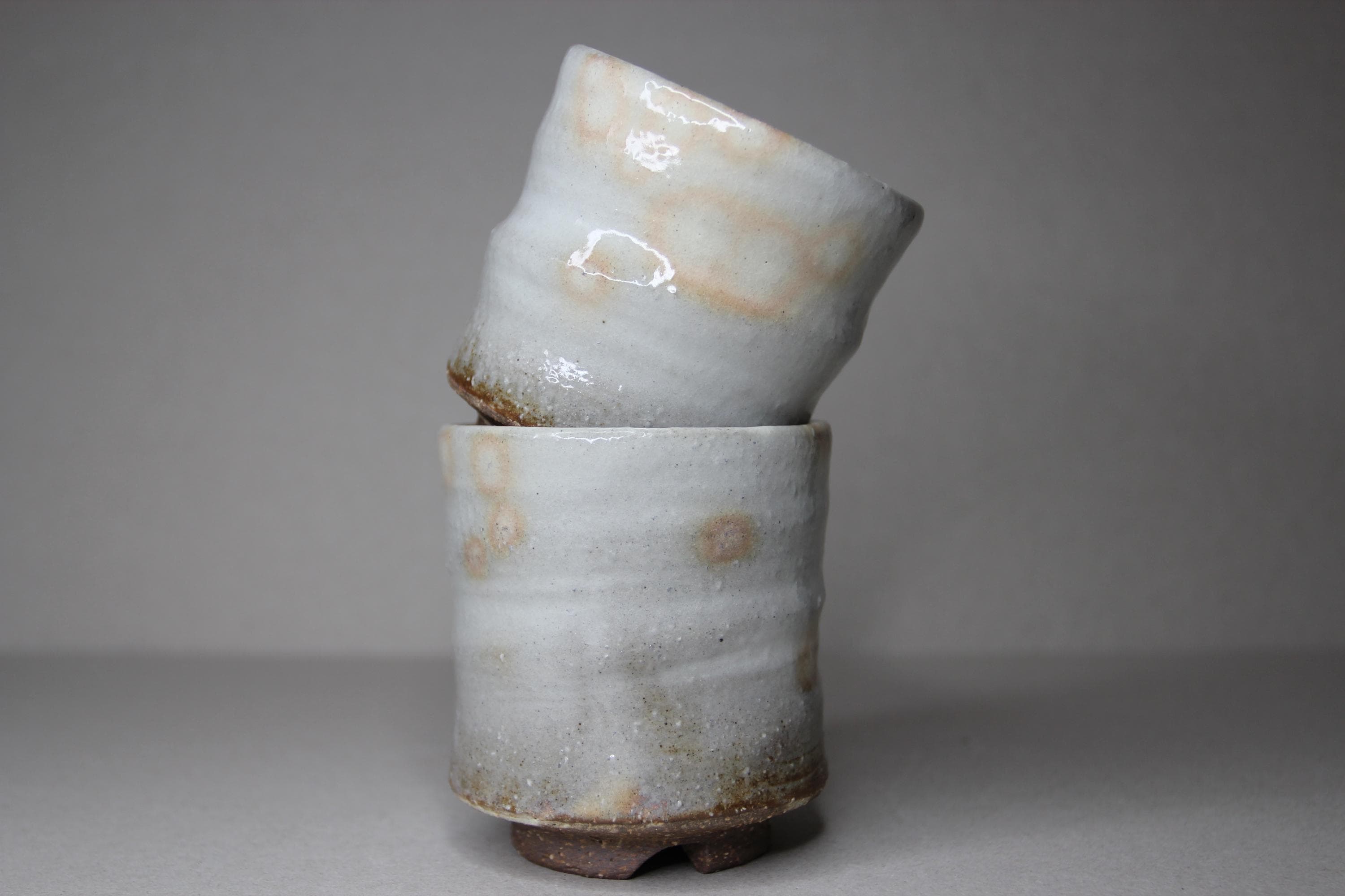 Handmade Hagi Ware Teacup Set: Japanese Ceramic Tea Cups, Wooden Gift Box