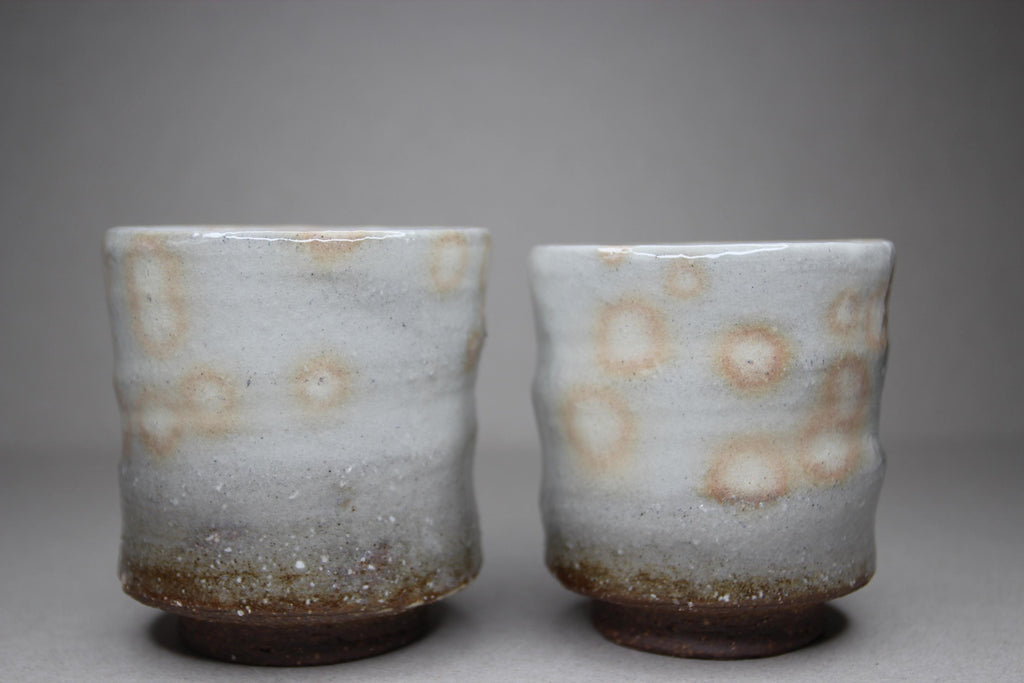 Handmade Hagi Ware Teacup Set: Japanese Ceramic Tea Cups, Wooden Gift Box