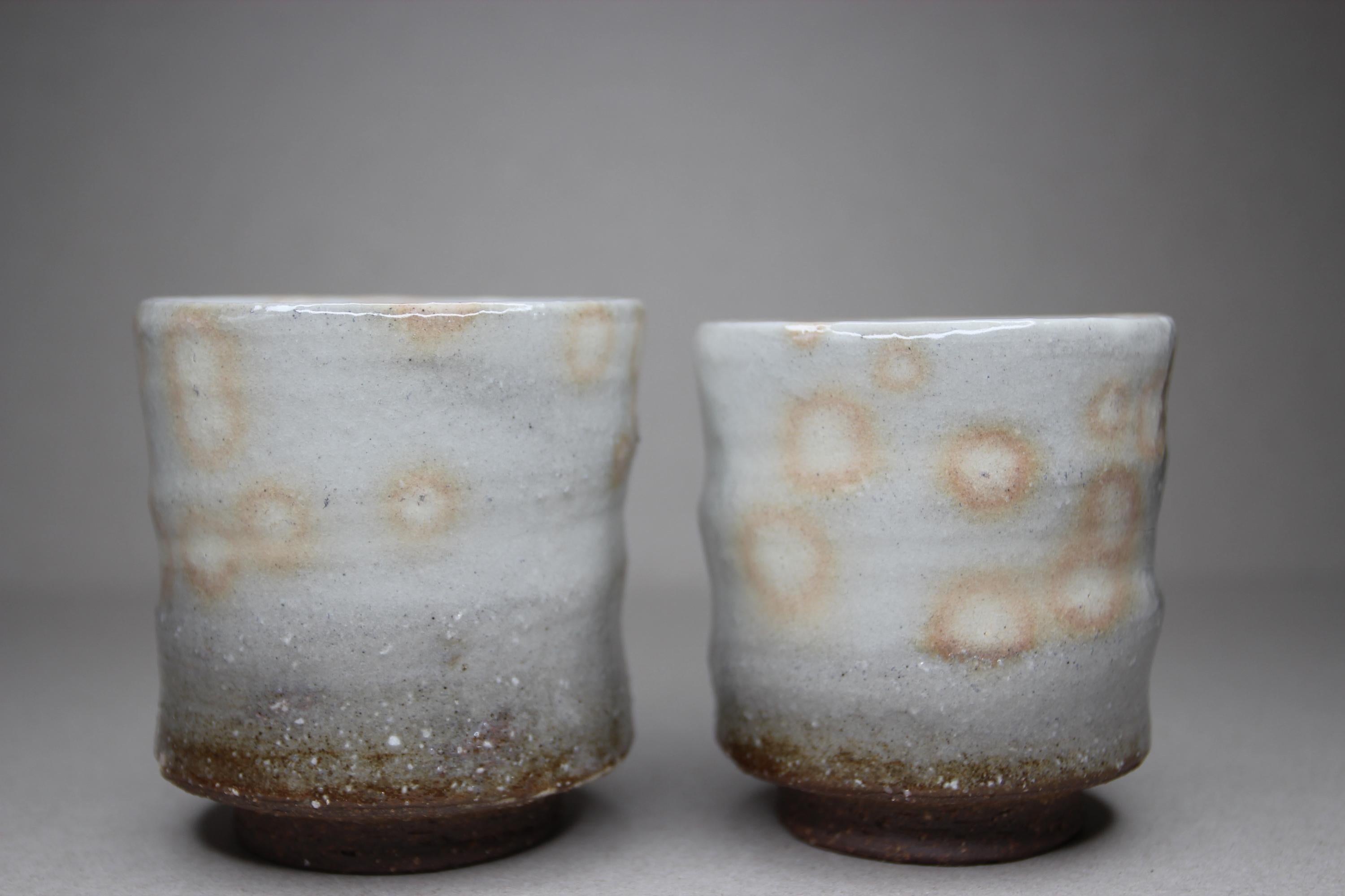 Handmade Hagi Ware Teacup Set: Japanese Ceramic Tea Cups, Wooden Gift Box