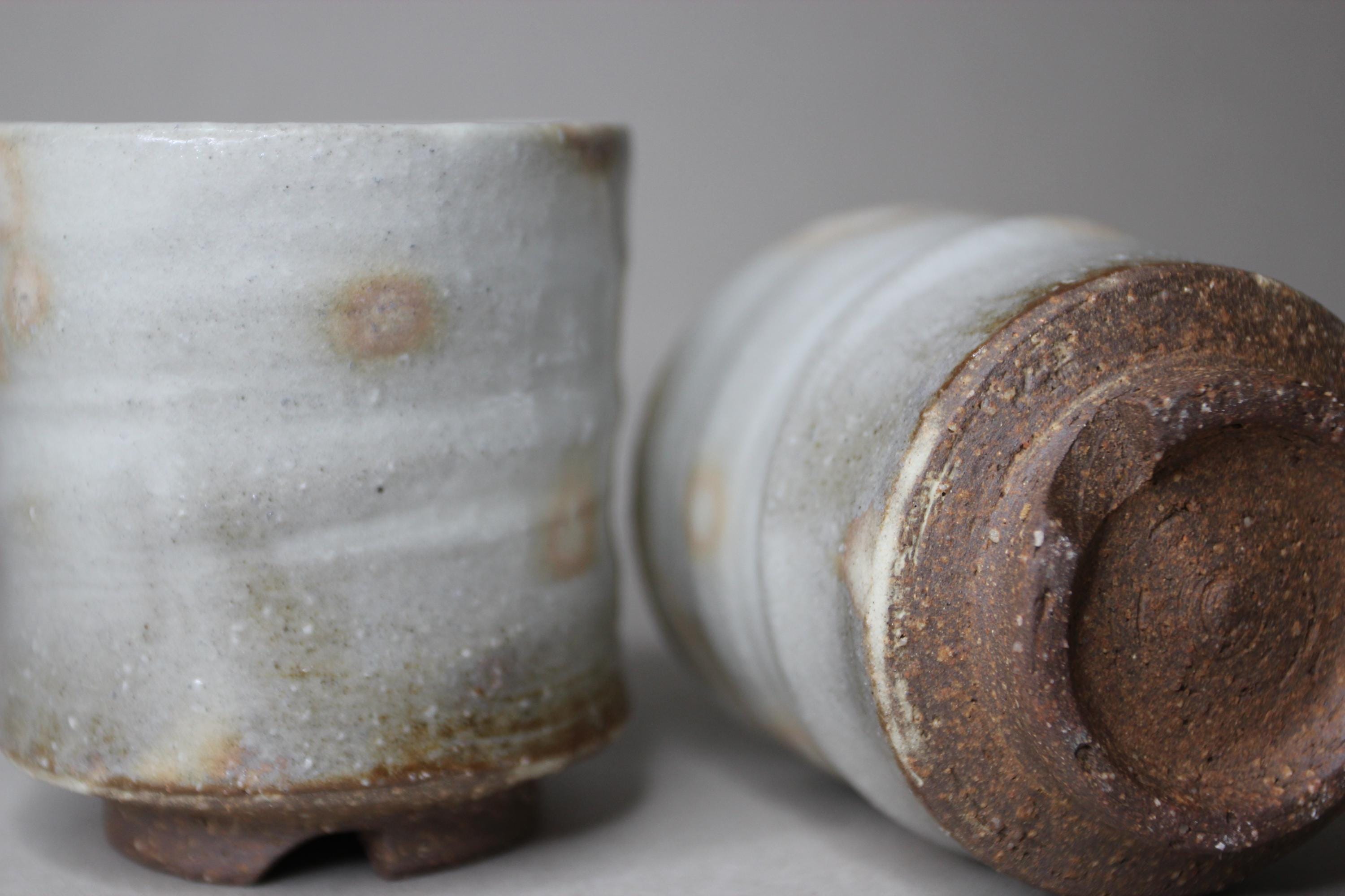 Handmade Hagi Ware Teacup Set: Japanese Ceramic Tea Cups, Wooden Gift Box