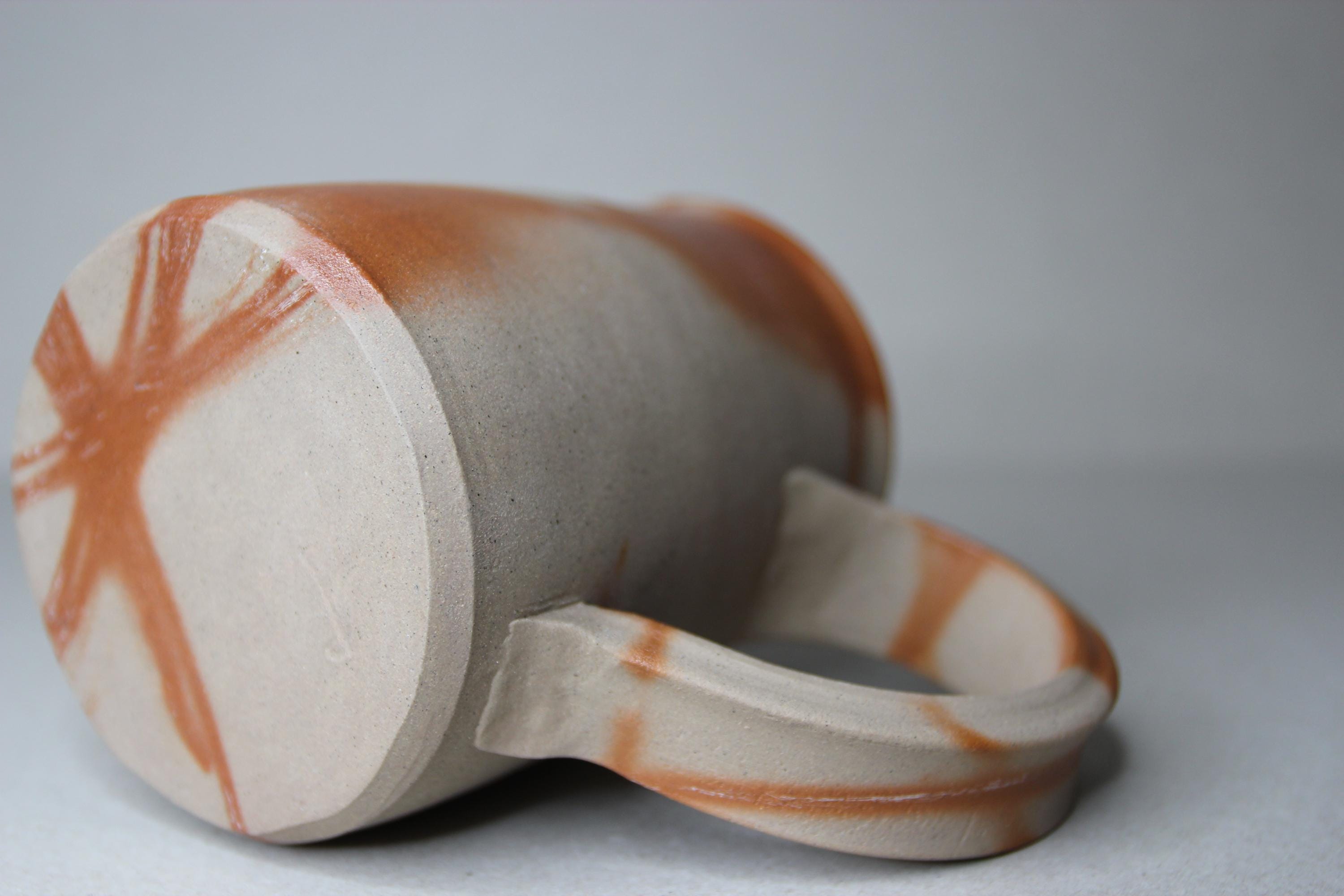 Handmade Bizen Ware Beer Mug: Rustic Japanese Pottery Cup
