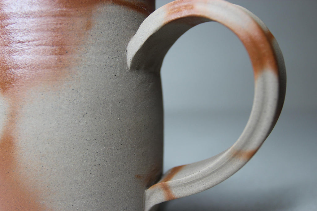 Handmade Bizen Ware Beer Mug: Rustic Japanese Pottery Cup