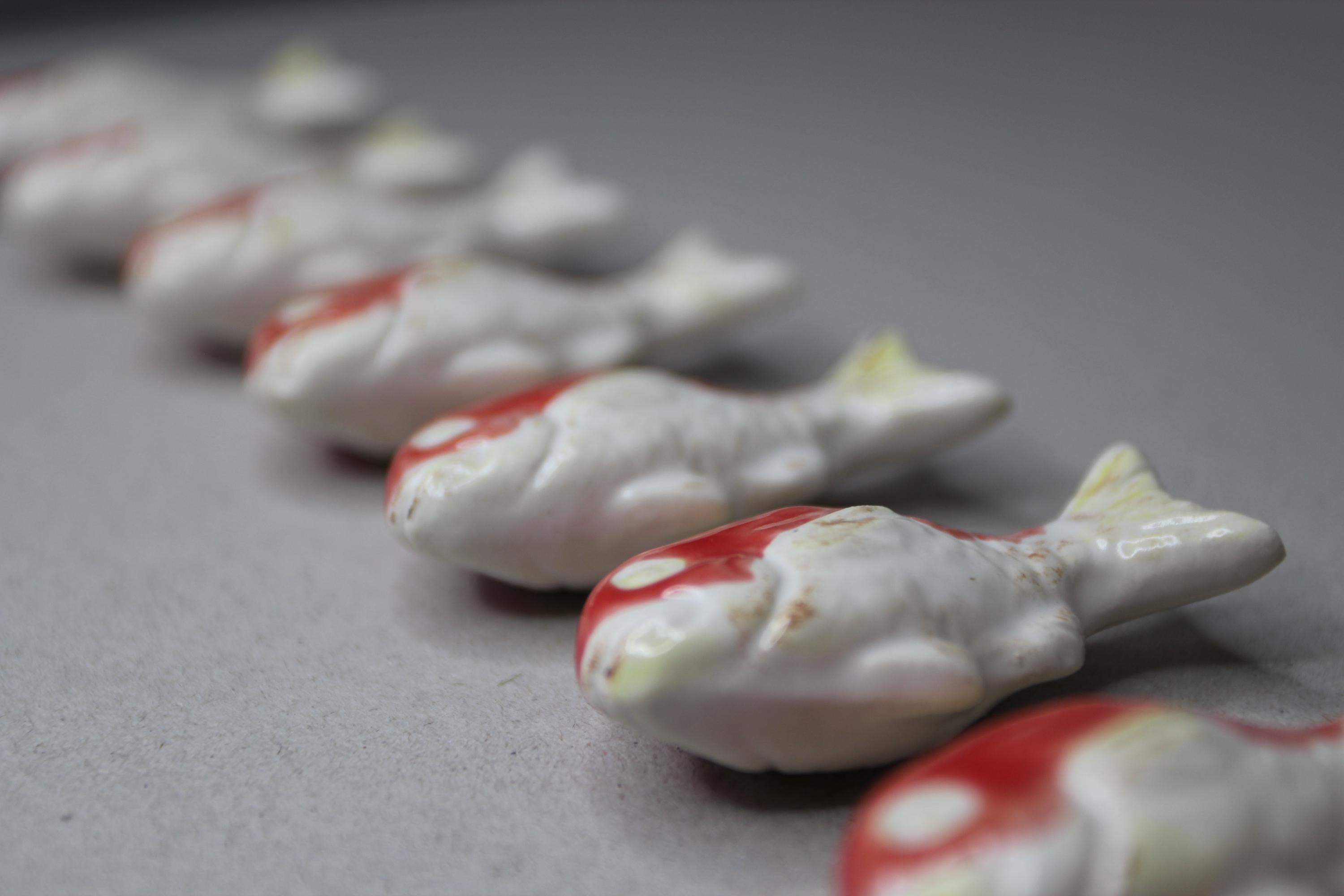 Handmade Red Snapper Chopstick Rest: Japanese Ceramic Fish