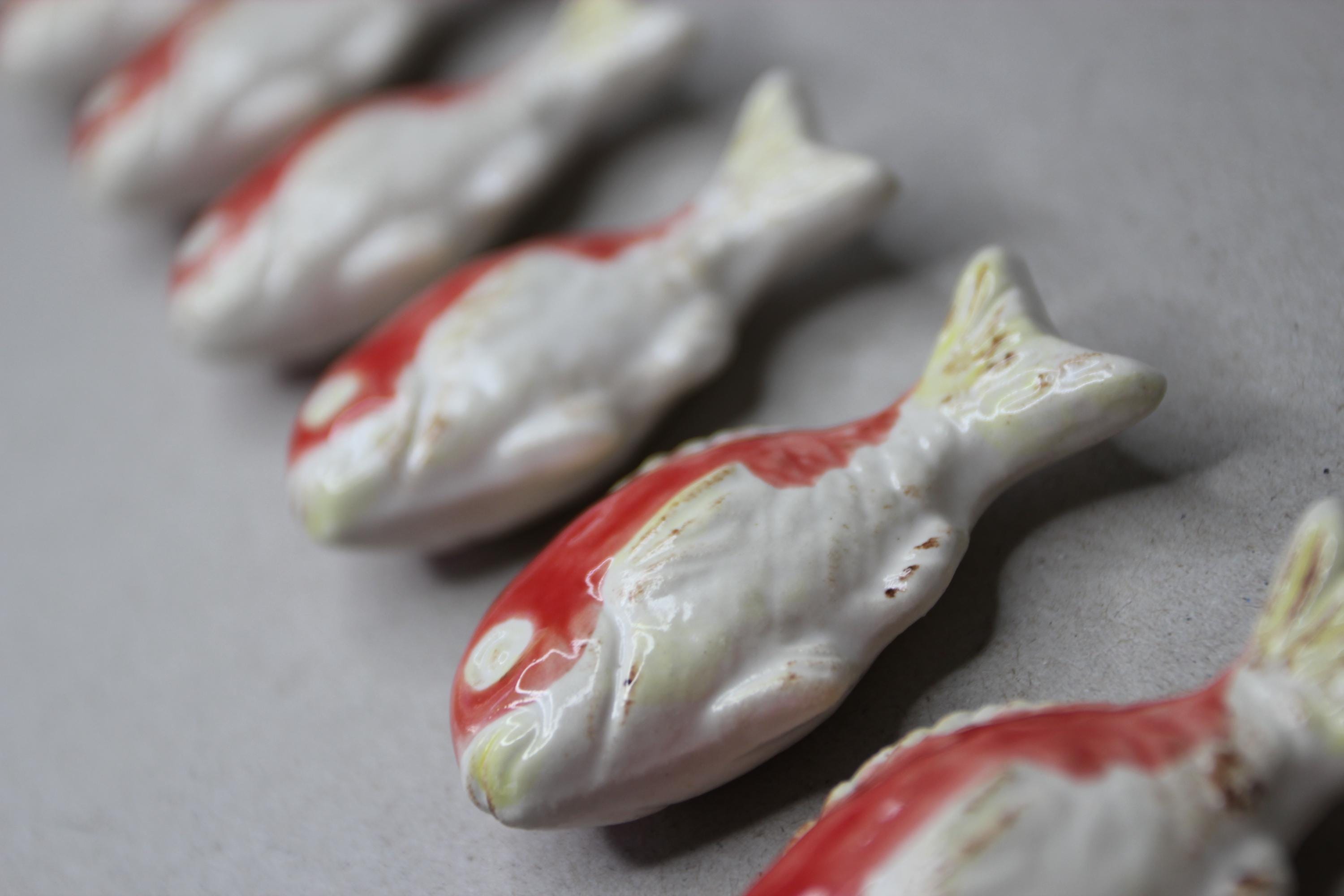Handmade Red Snapper Chopstick Rest: Japanese Ceramic Fish