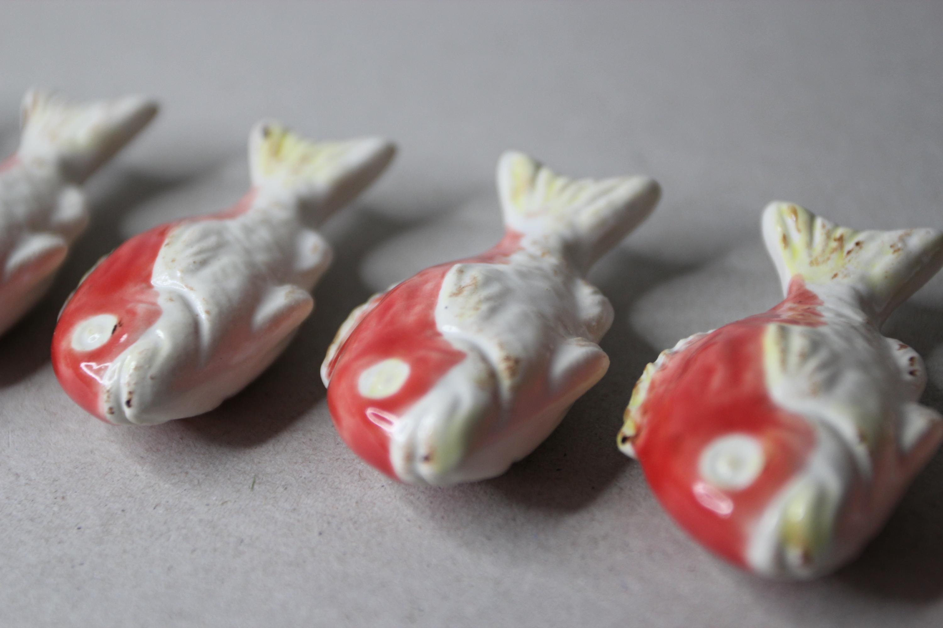 Handmade Red Snapper Chopstick Rest: Japanese Ceramic Fish