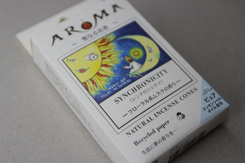 Japanese Incense Cones: Synchronicity Aroma - Meditation & Relaxation (16 pcs, 20 min Burn Time)