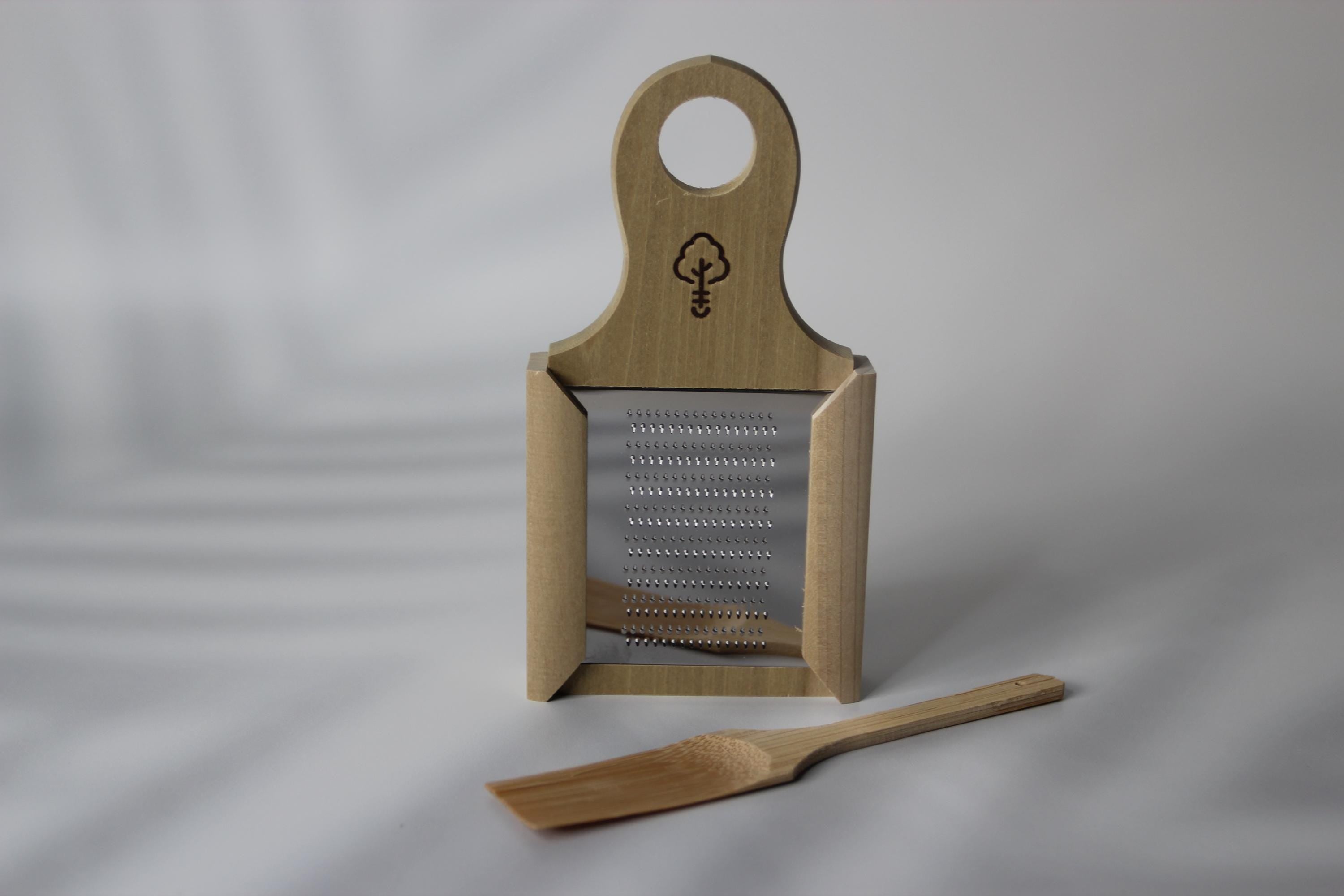 Japanese Wasabi Grater: Hinoki Wood Handle, Stainless Steel Blade