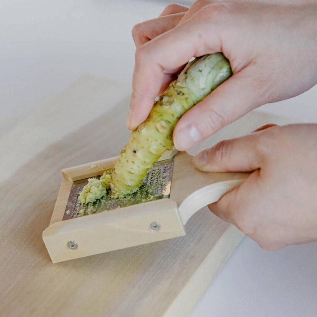 Japanese Wasabi Grater: Hinoki Wood Handle, Stainless Steel Blade