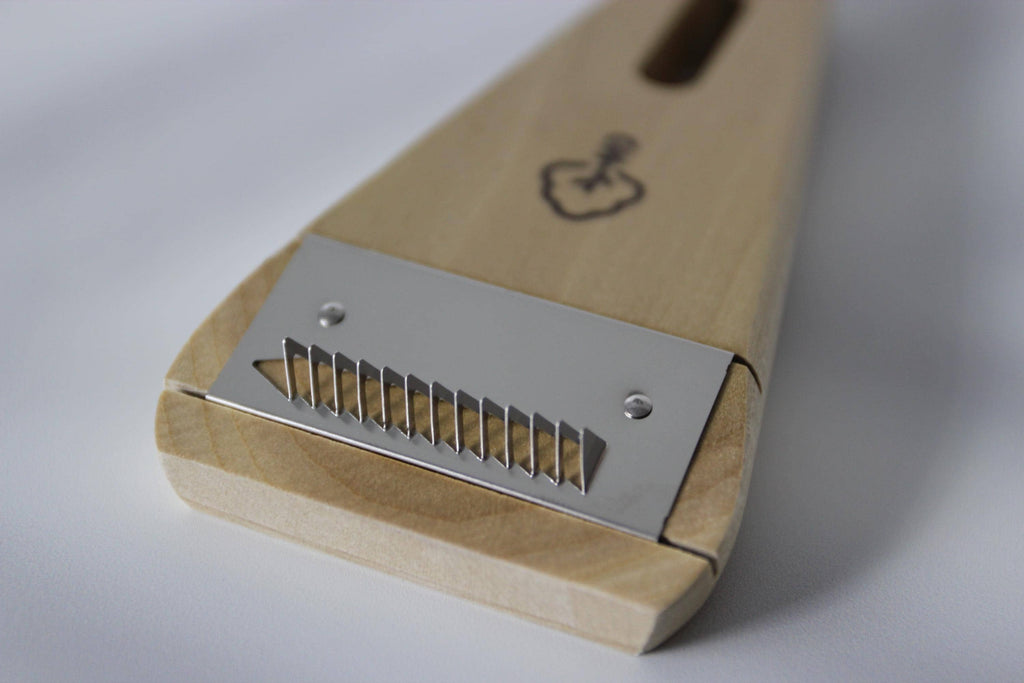 Japanese Julienne Peeler: Hinoki Wood Handle, Stainless Steel Blade