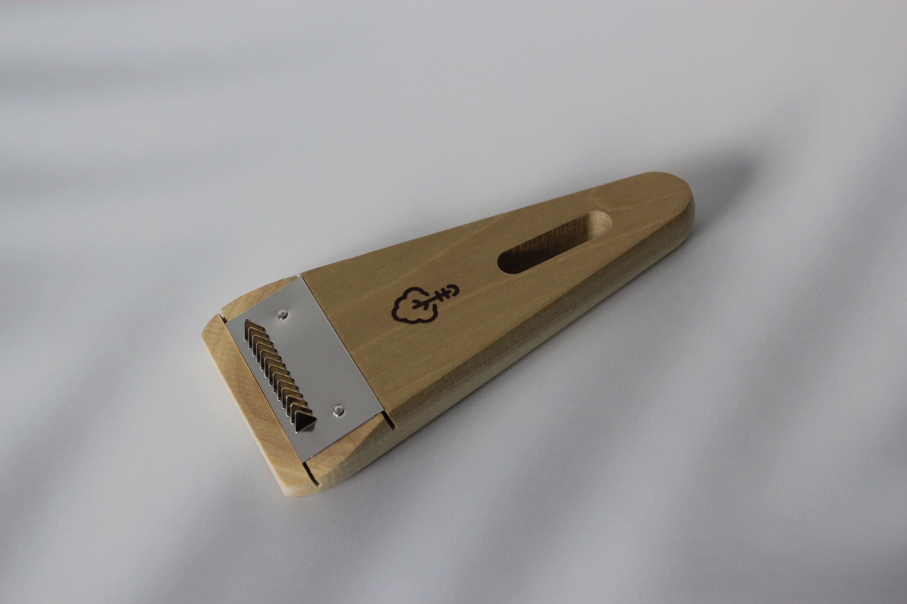 Japanese Julienne Peeler: Hinoki Wood Handle, Stainless Steel Blade