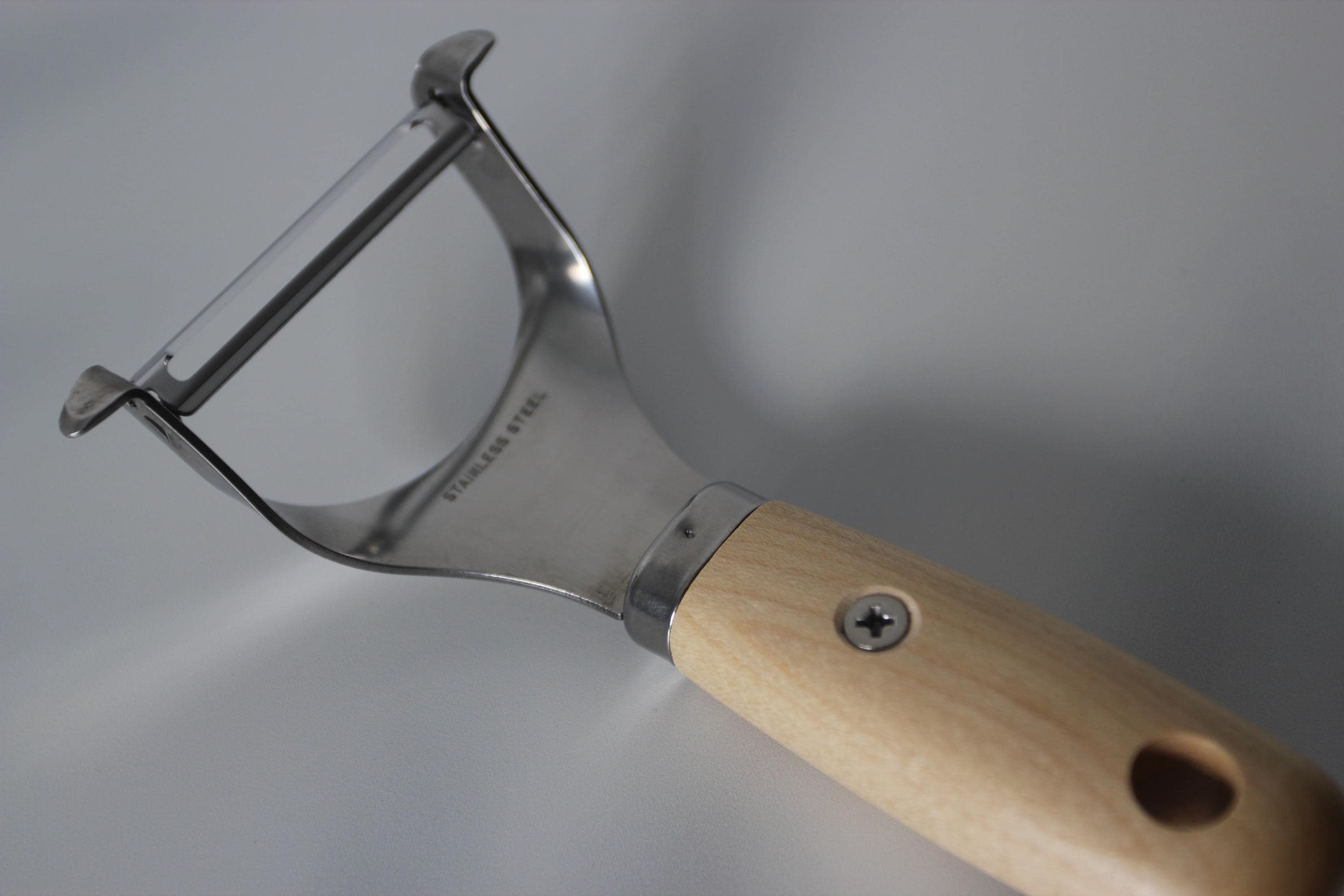 Japanese Maple Wood Vegetable Peeler: Stainless Steel Y-Peeler, Made in Japan