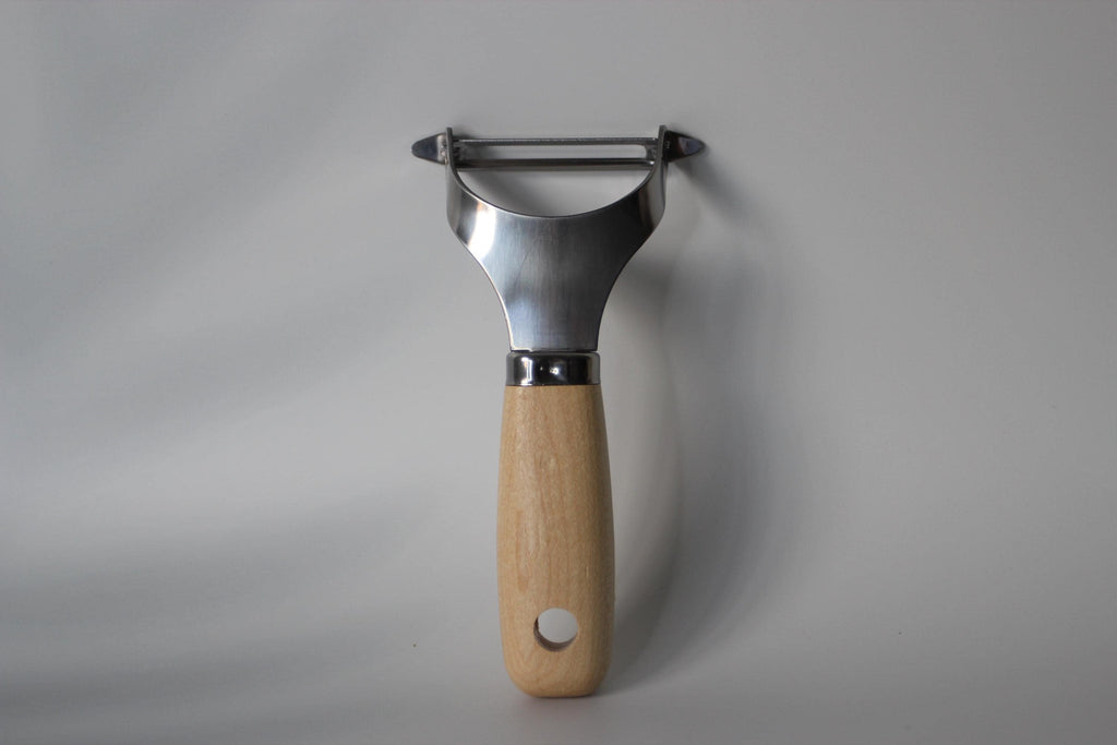 Japanese Maple Wood Vegetable Peeler: Stainless Steel Y-Peeler, Made in Japan