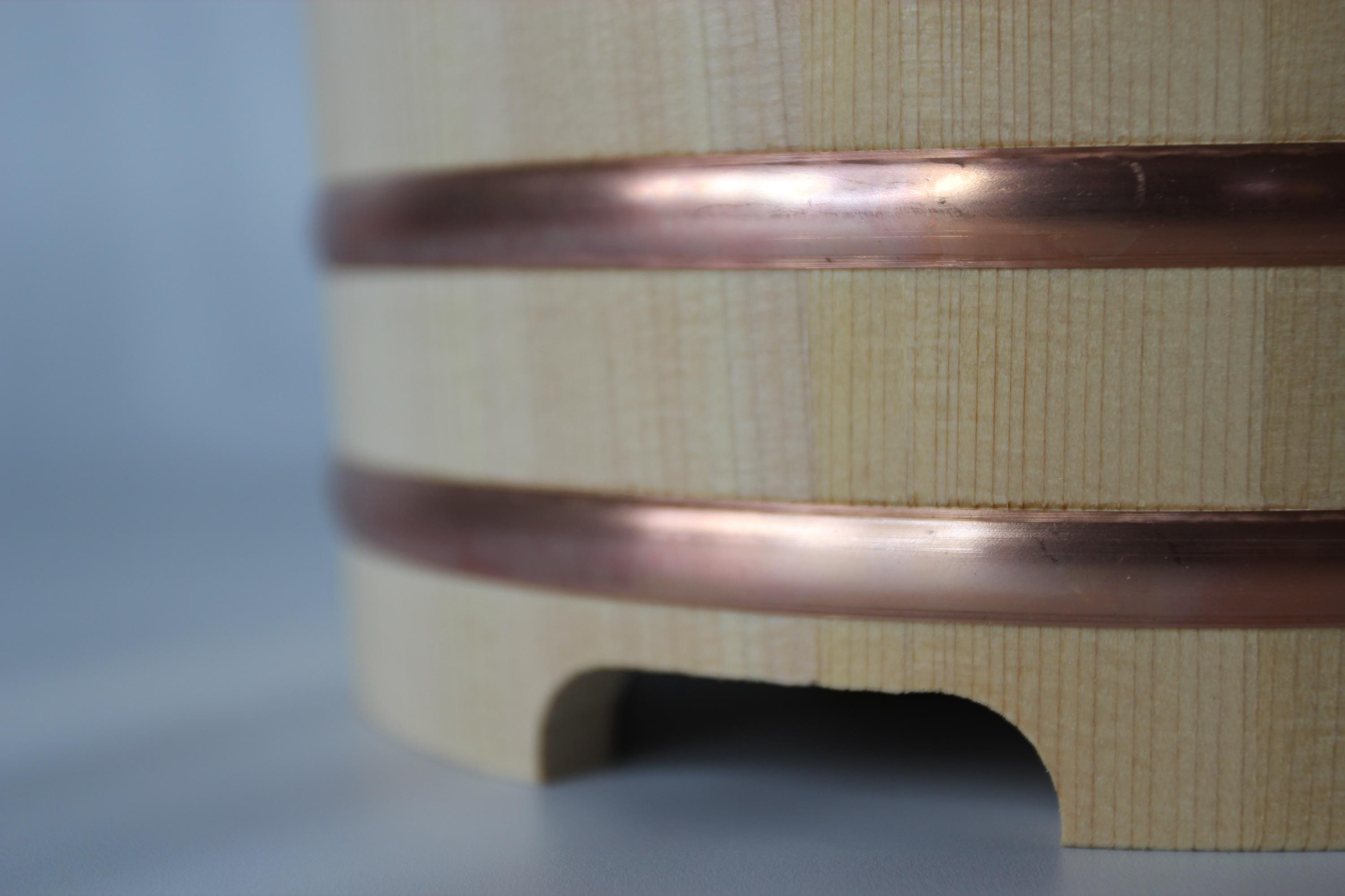 Handcrafted Sawara Cypress Ohitsu: Japanese Sushi Rice Tub with Copper Bands