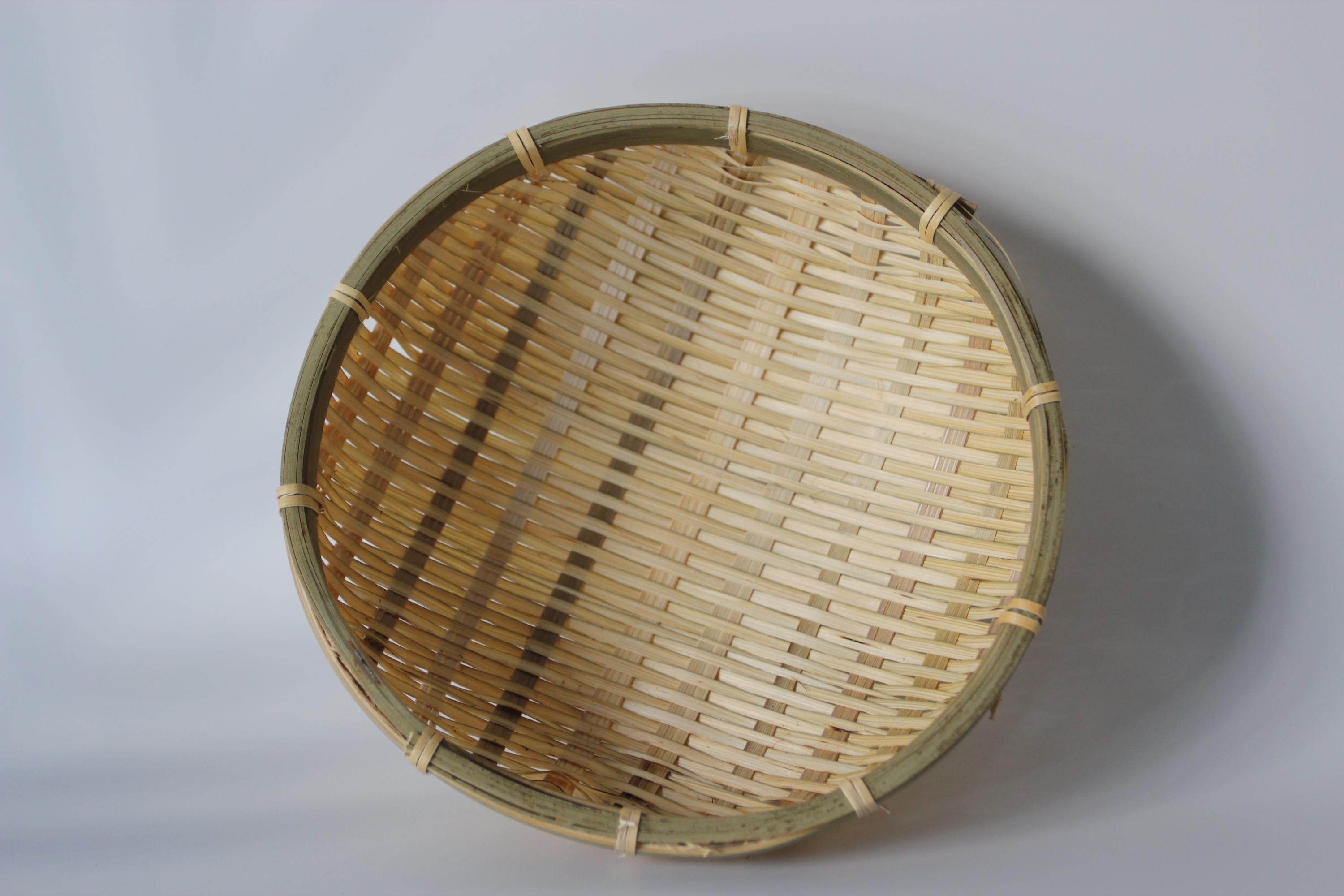 Handmade Bamboo Colander: Natural Kitchen Strainer, Rustic Decor