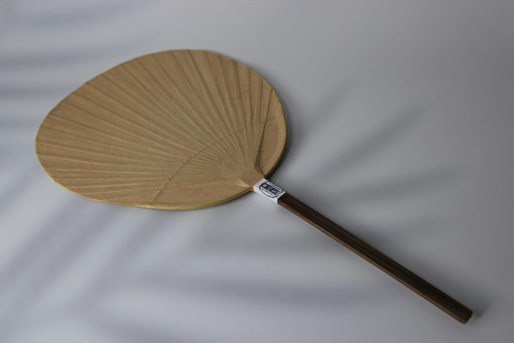 Traditional Japanese Bamboo & Persimmon Paper Fan from Kumamoto | Kurikawa Shoten | 400-Year Heritage