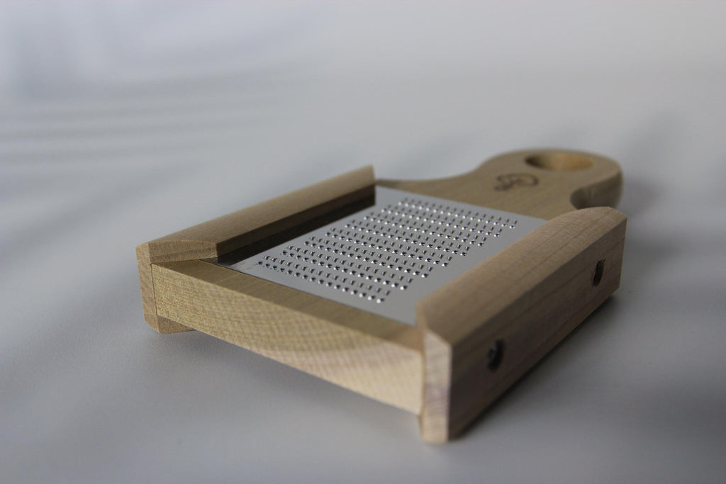 Japanese Wasabi Grater: Hinoki Wood Handle, Stainless Steel Blade