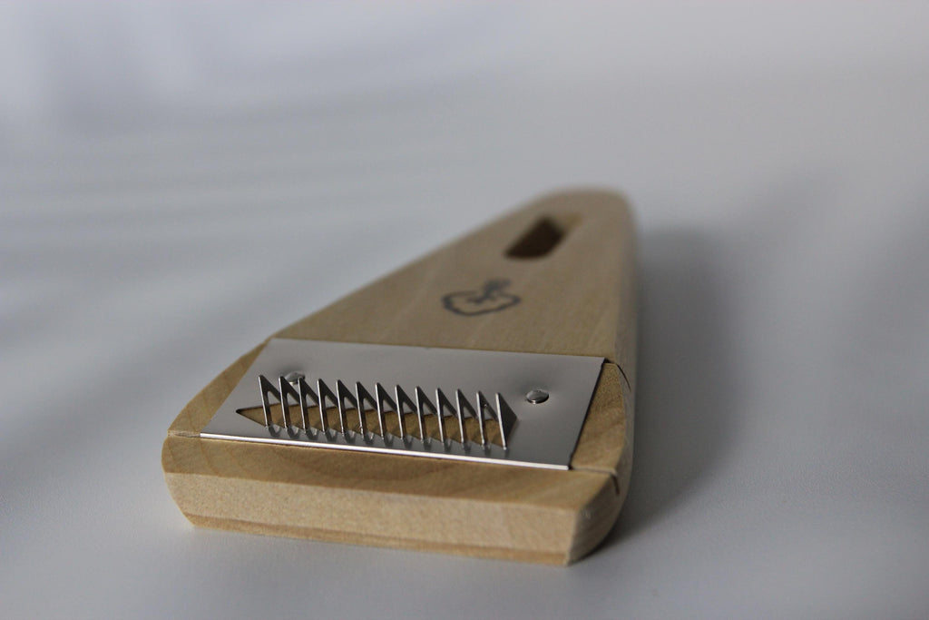 Japanese Julienne Peeler: Hinoki Wood Handle, Stainless Steel Blade