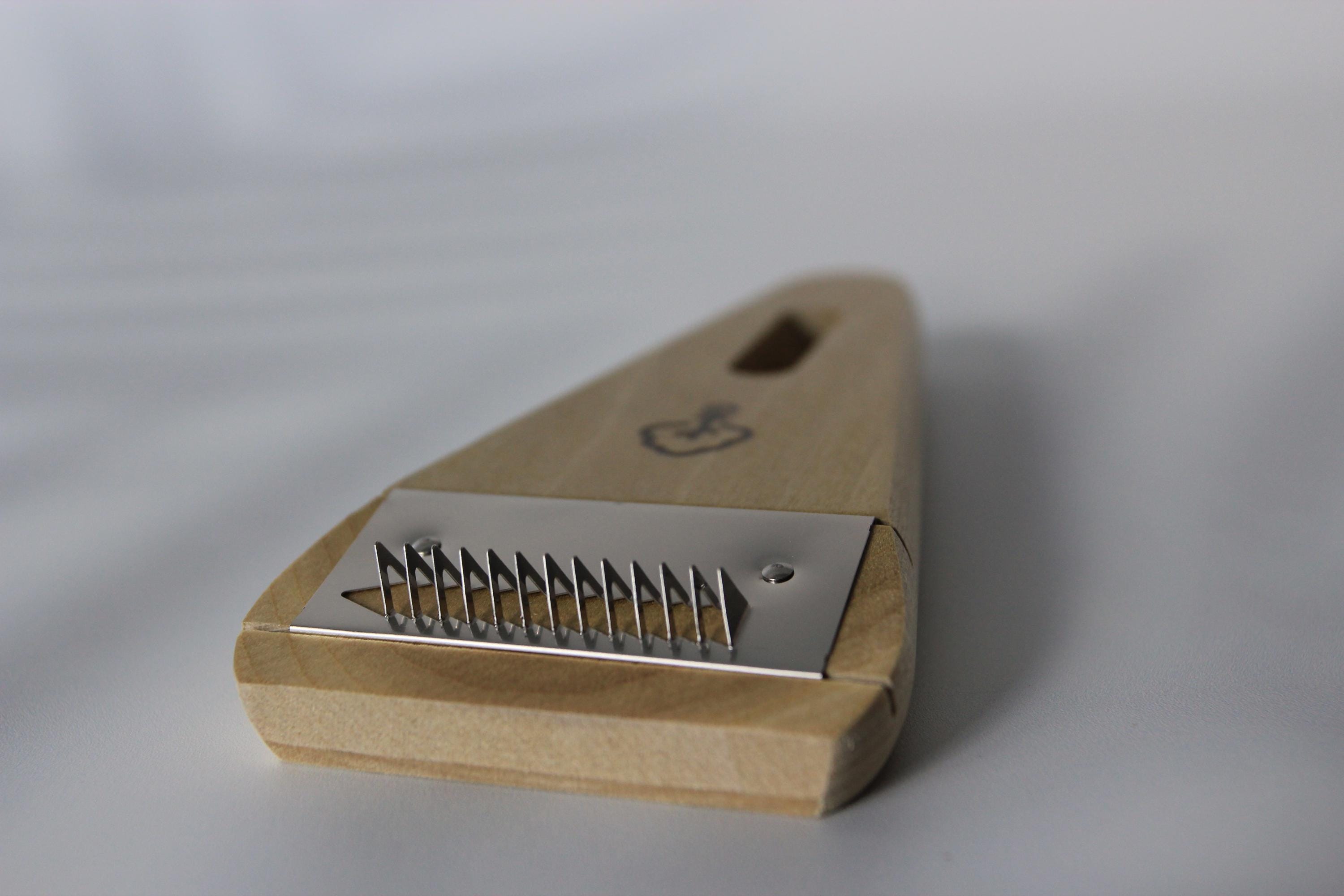 Japanese Julienne Peeler: Hinoki Wood Handle, Stainless Steel Blade