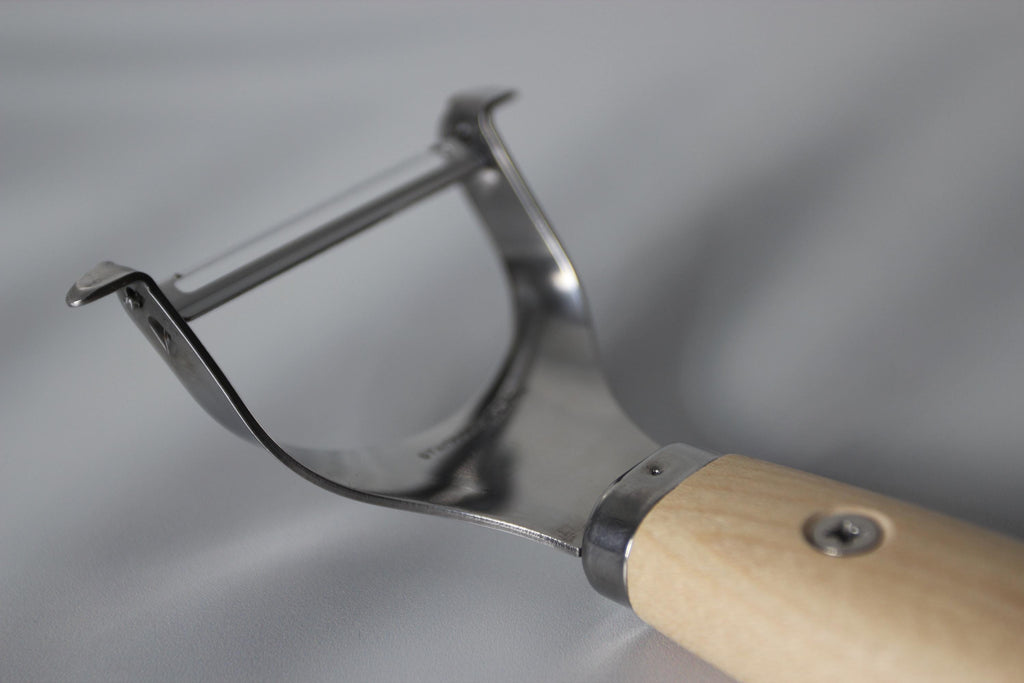 Japanese Maple Wood Vegetable Peeler: Stainless Steel Y-Peeler, Made in Japan