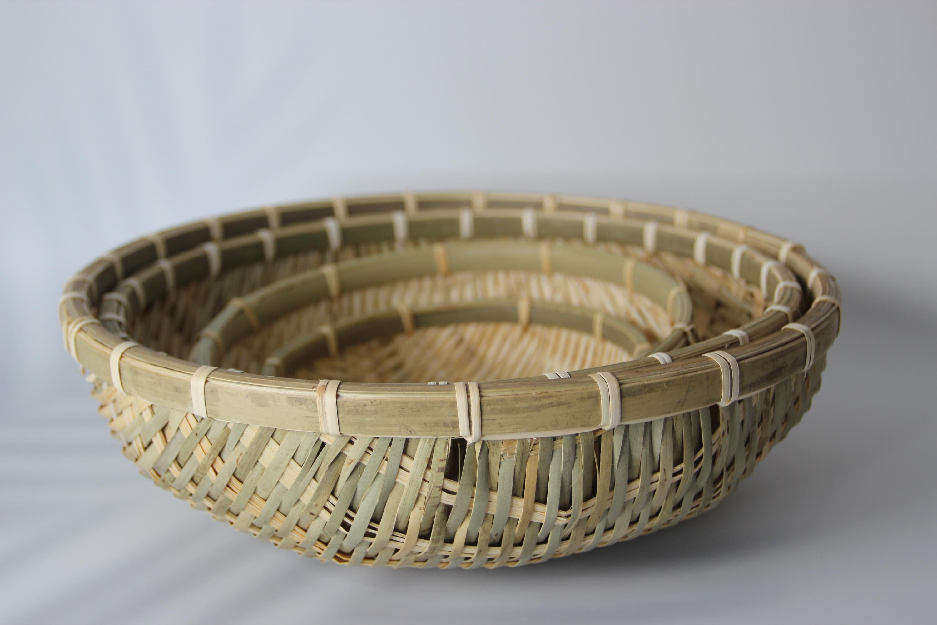 Handmade Bamboo Colander: Natural Kitchen Strainer, Rustic Decor