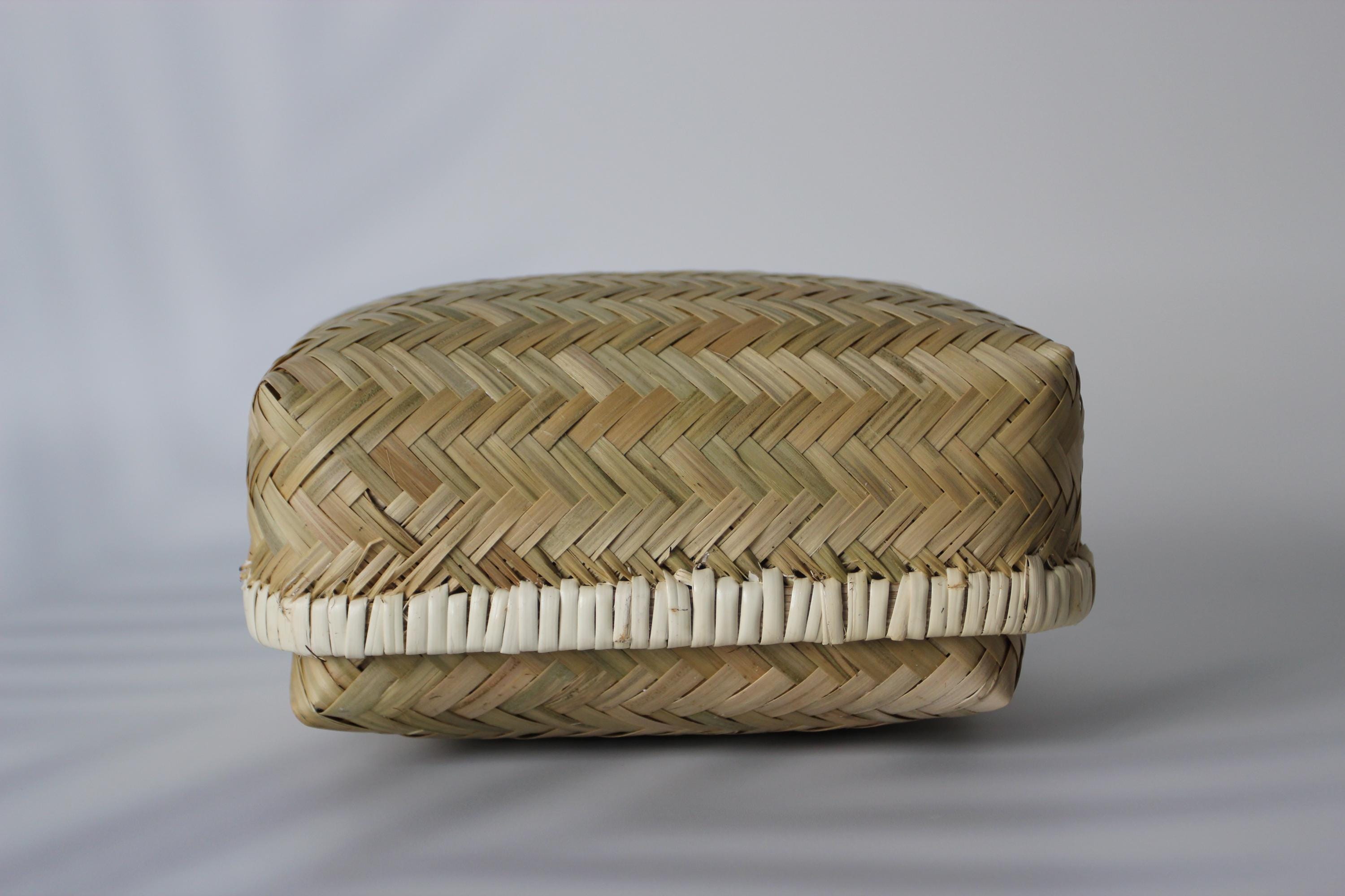 Handwoven Bamboo Ajiro Bento Box: Japanese Kitchen Organizer