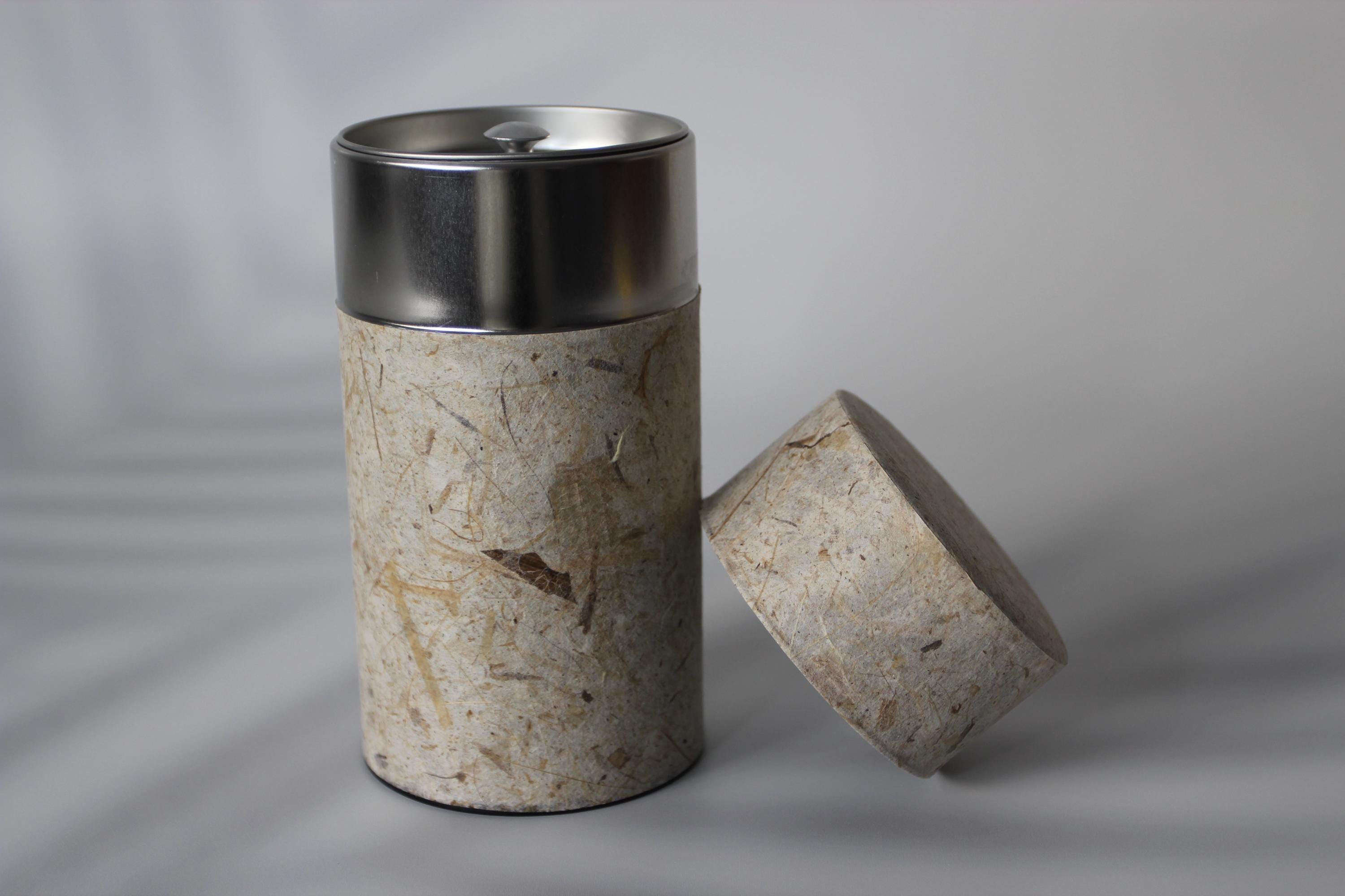 Washi Paper Tea Canister: Large Japanese Tea Tin (200g) or Small (100g)