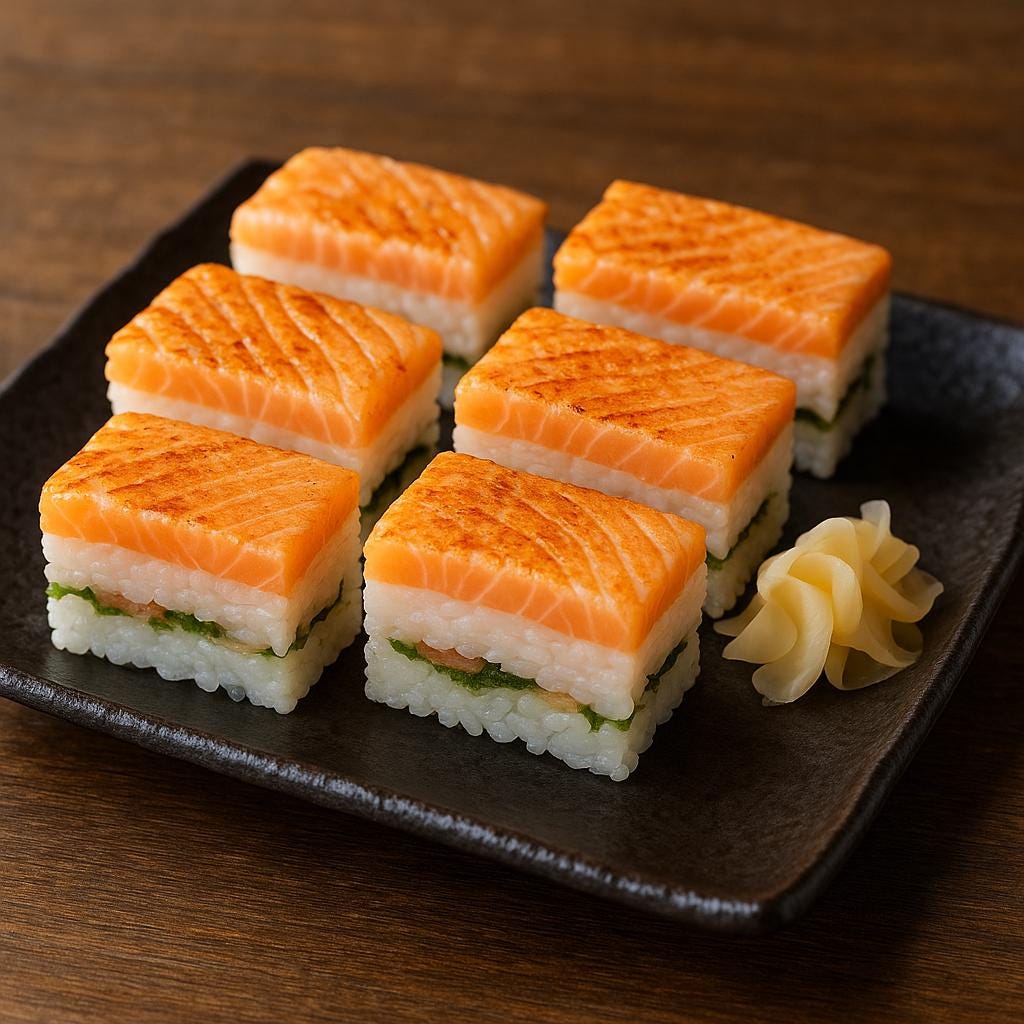 Hinoki Oshizushi Sushi Mold with Knife Guide - Made in Japan