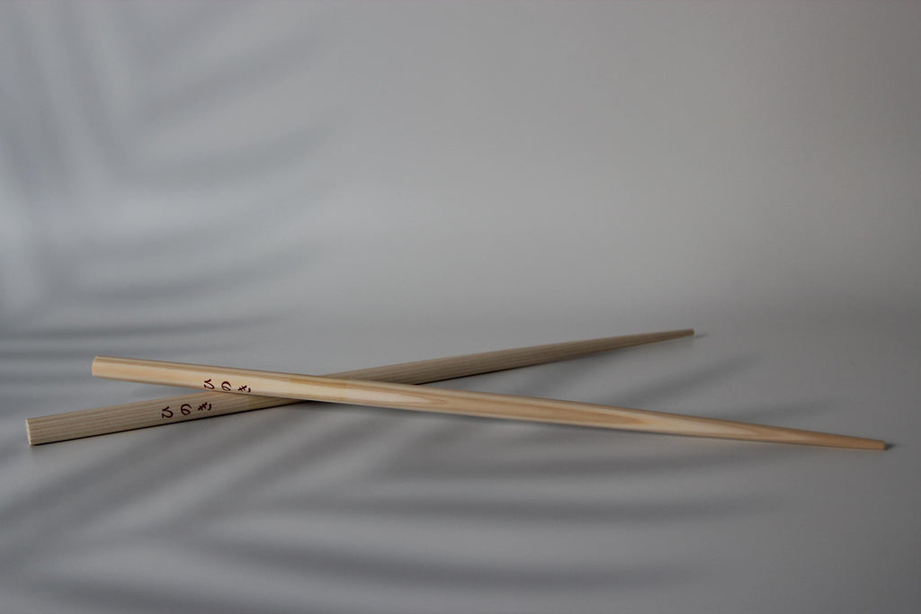 Handmade Hinoki Cooking Chopsticks: Long Japanese Cypress Kitchen Utensils