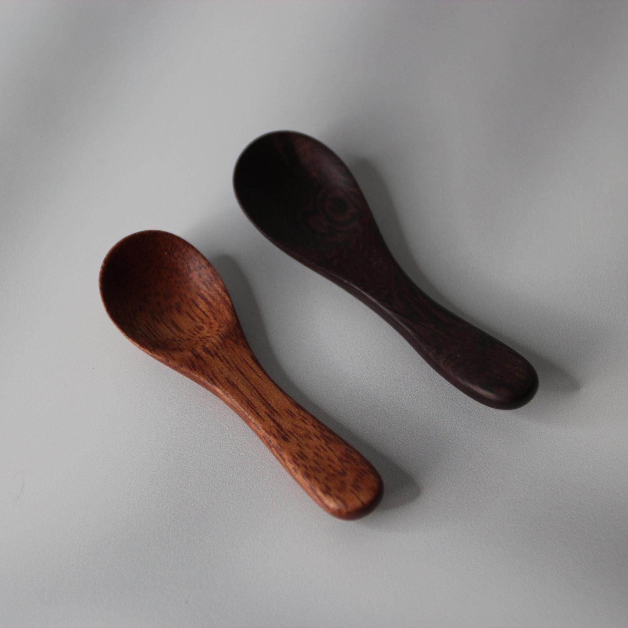 Miniature Wooden Salt Spoon: Handmade Japanese Spice Spoon