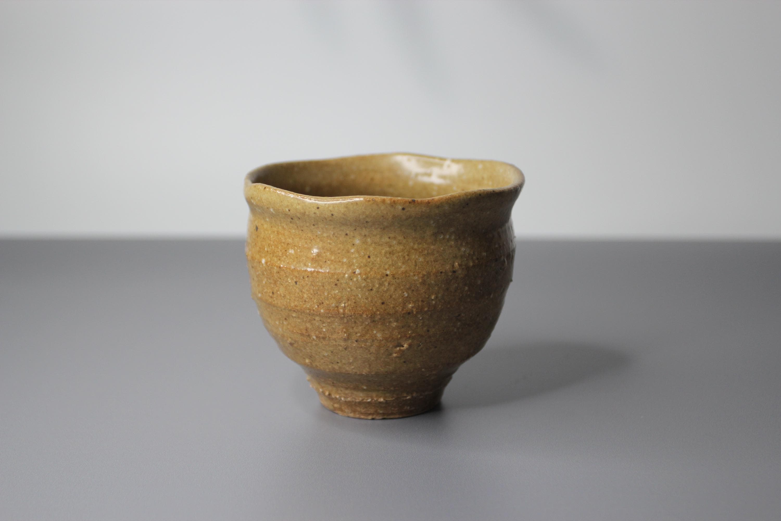 Handmade Shigaraki Ware Yunomi: Rustic Japanese Tea Cup (240ml, Made in Japan)
